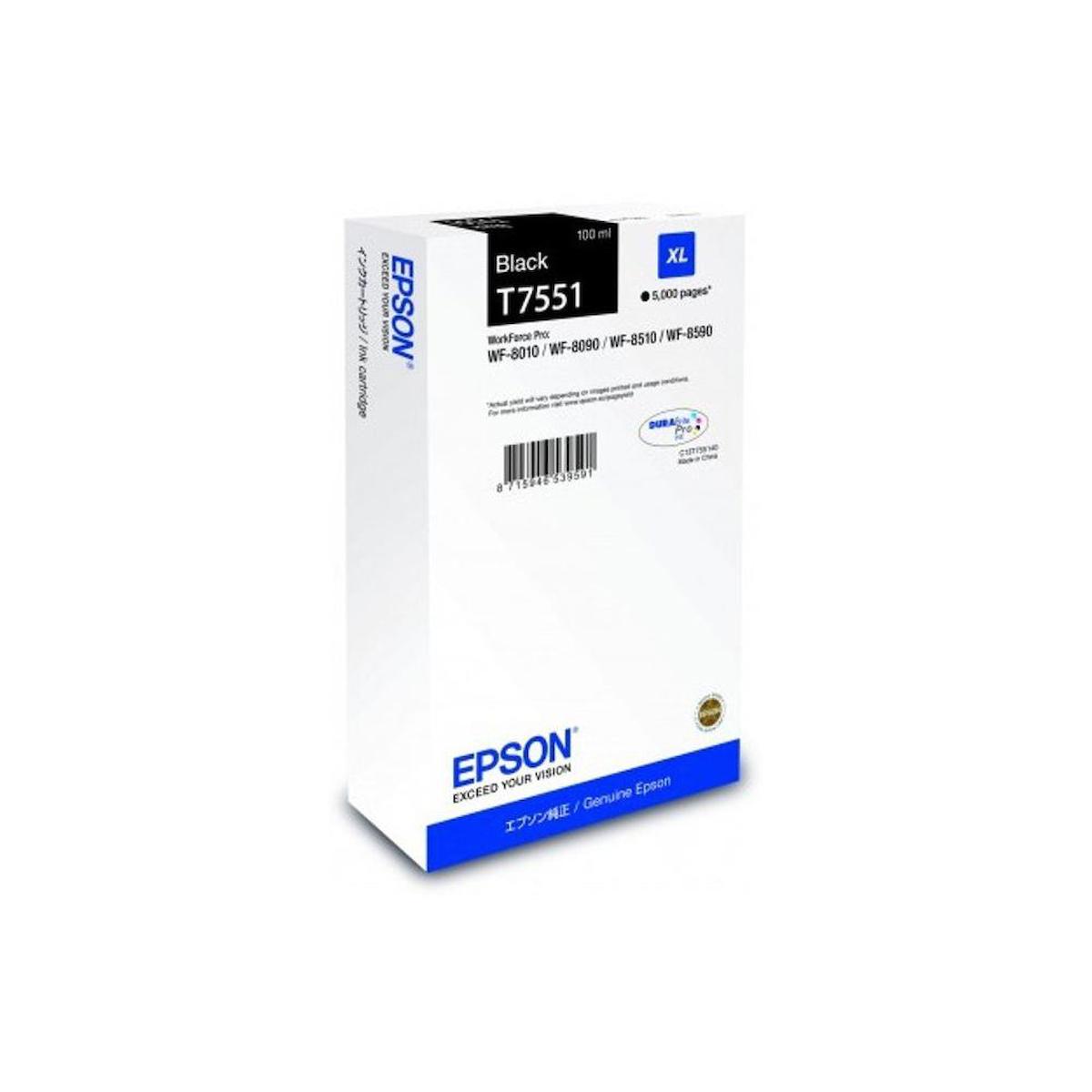 Epson T7551XL-C13T755140 Orijinal Siyah Mürekkep Kartuş