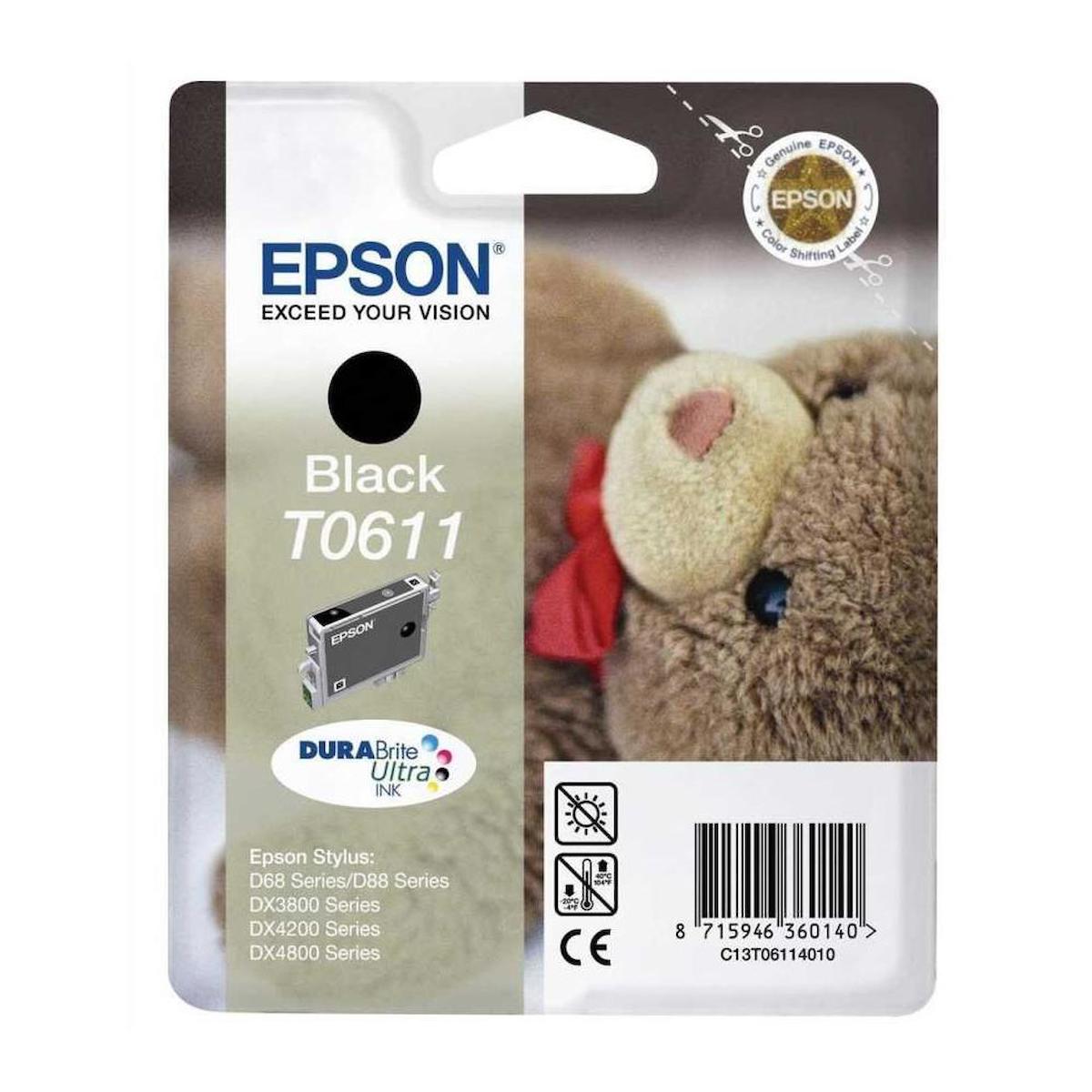 Epson T0611-C13T06114020 Orijinal Siyah Mürekkep Kartuş