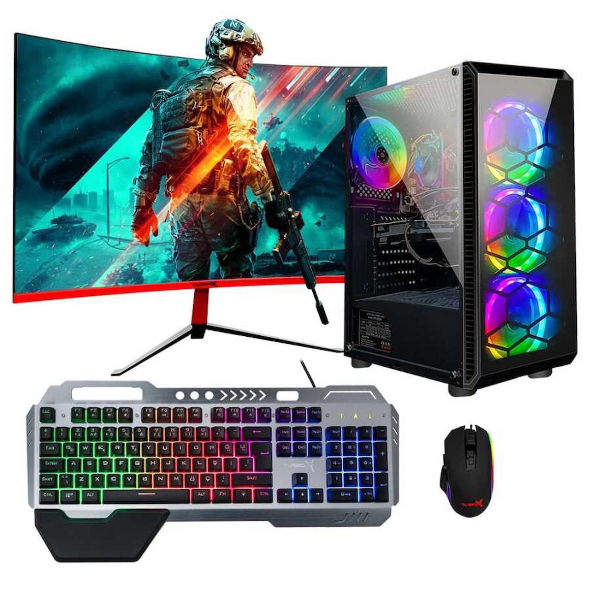 Turbox Tx828 Paylaşımlı HD Graphics Ekran Kartlı Intel Core i7 860 16 GB DDR3 256 GB SSD 23.6 inç FULL HD FreeDos Masaüstü Oyuncu Bilgisayarı