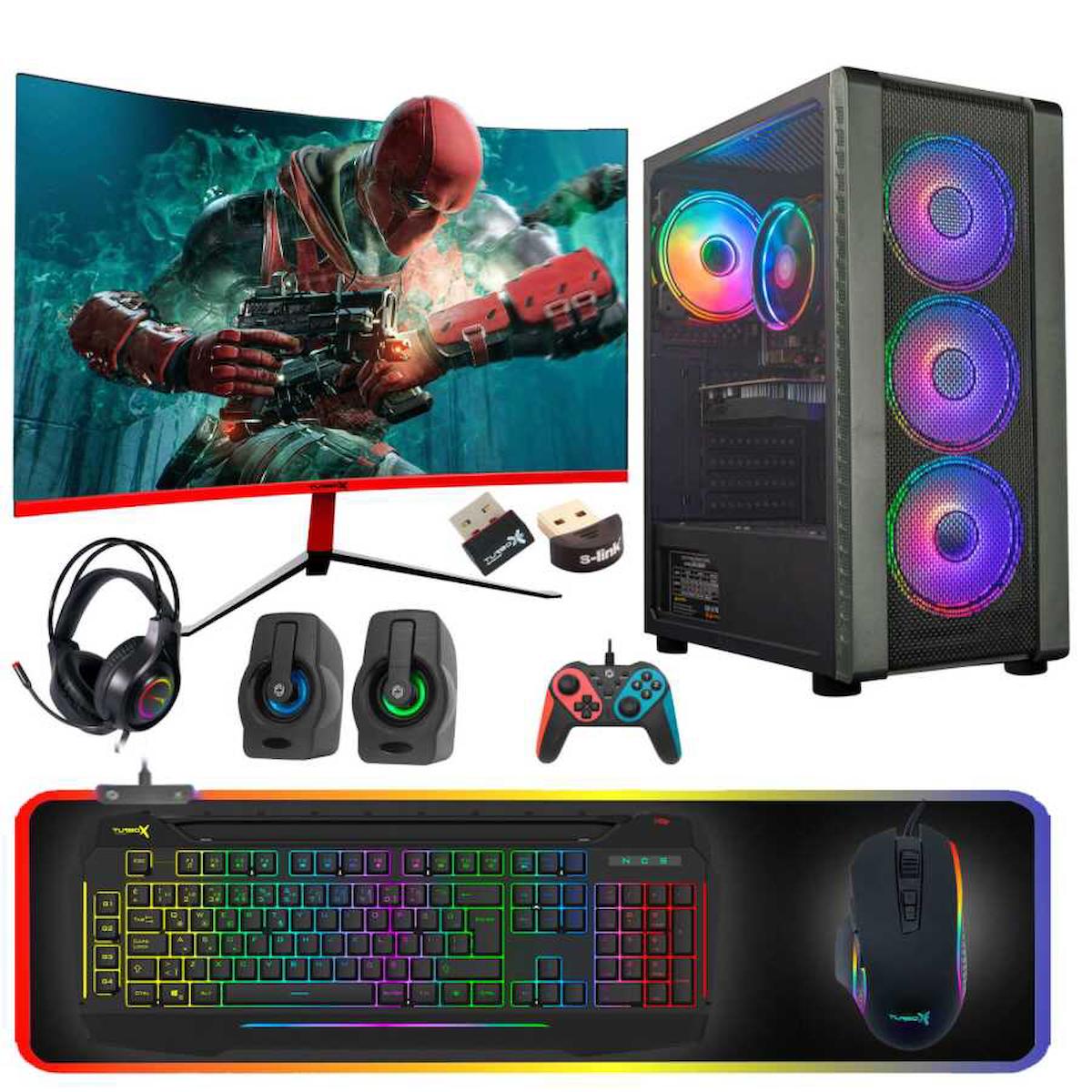 Turbox Tx2380 Harici GeForce GT 740 Ekran Kartlı Intel Core i7 4770 16 GB DDR3 256 GB SSD 23.6 inç FULL HD FreeDos Masaüstü Oyuncu Bilgisayarı