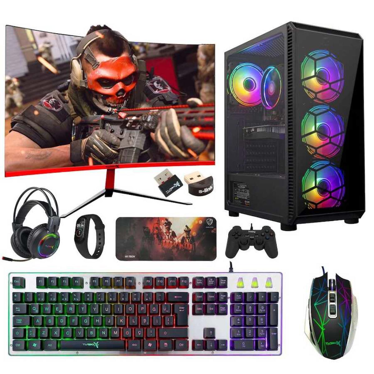 Turbox Tx2287 Harici GeForce GT 740 Ekran Kartlı Intel Core 2600 8 GB DDR3 256 GB SSD 23.6 inç FULL HD FreeDos Masaüstü Oyuncu Bilgisayarı