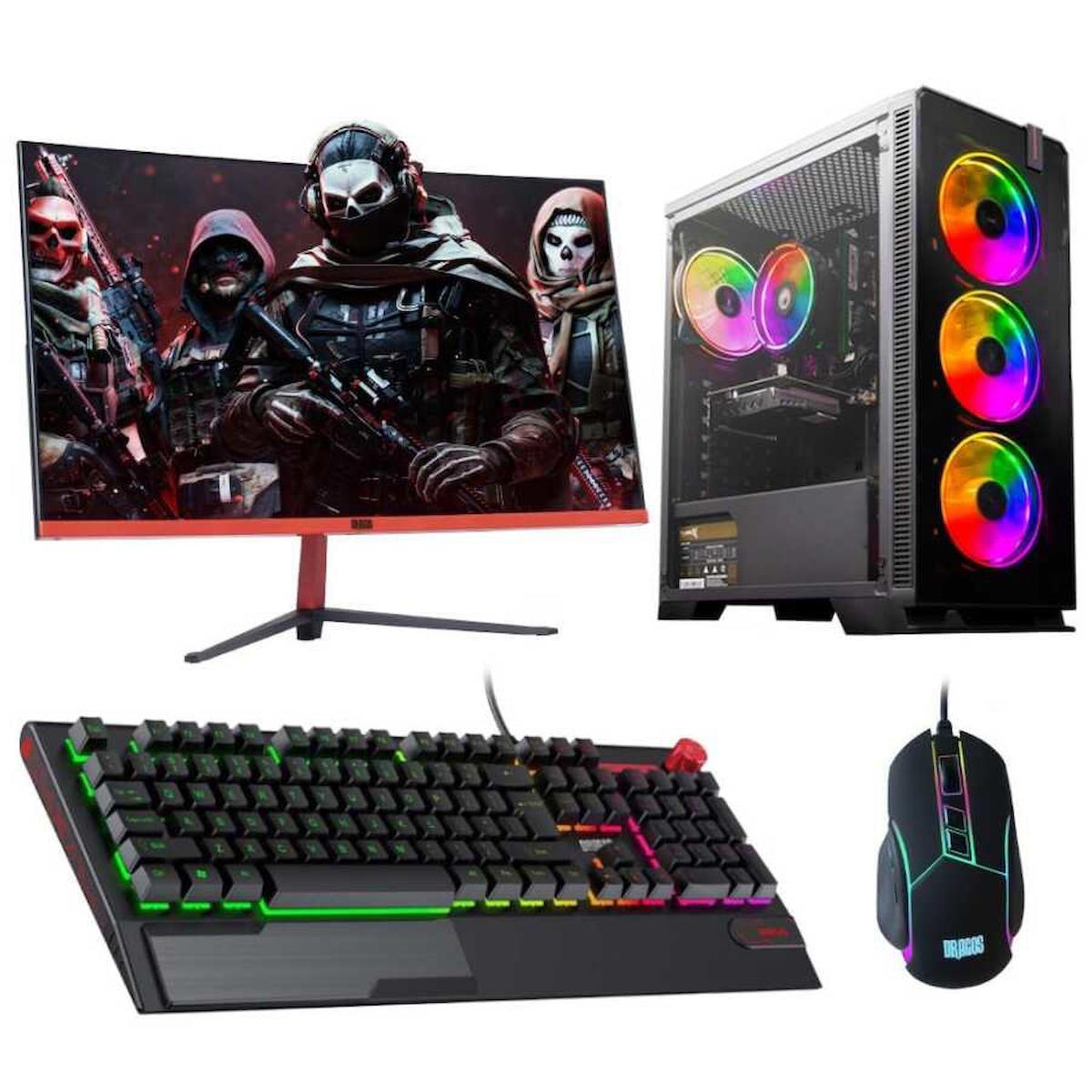 Dragos DRx1809 Harici GeForce RTX 3060 Ti Ekran Kartlı Intel Core i7-12700F 16 GB DDR4 512 GB SSD 23.6 inç FULL HD FreeDos Masaüstü Oyuncu Bilgisayarı