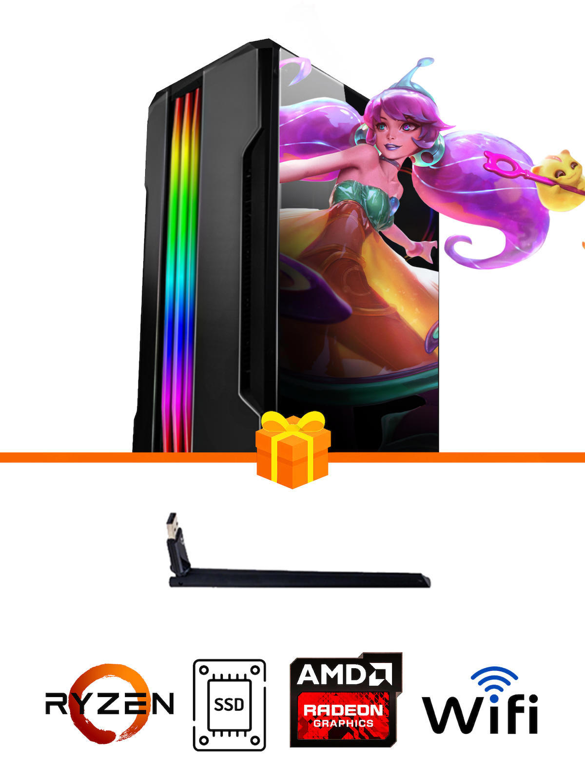 Ramtech Gaming RG505-046 Harici Radeon RX 550 Ekran Kartlı AMD Ryzen 5500 32 GB DDR4 256 GB SSD FreeDos Masaüstü Oyuncu Bilgisayarı