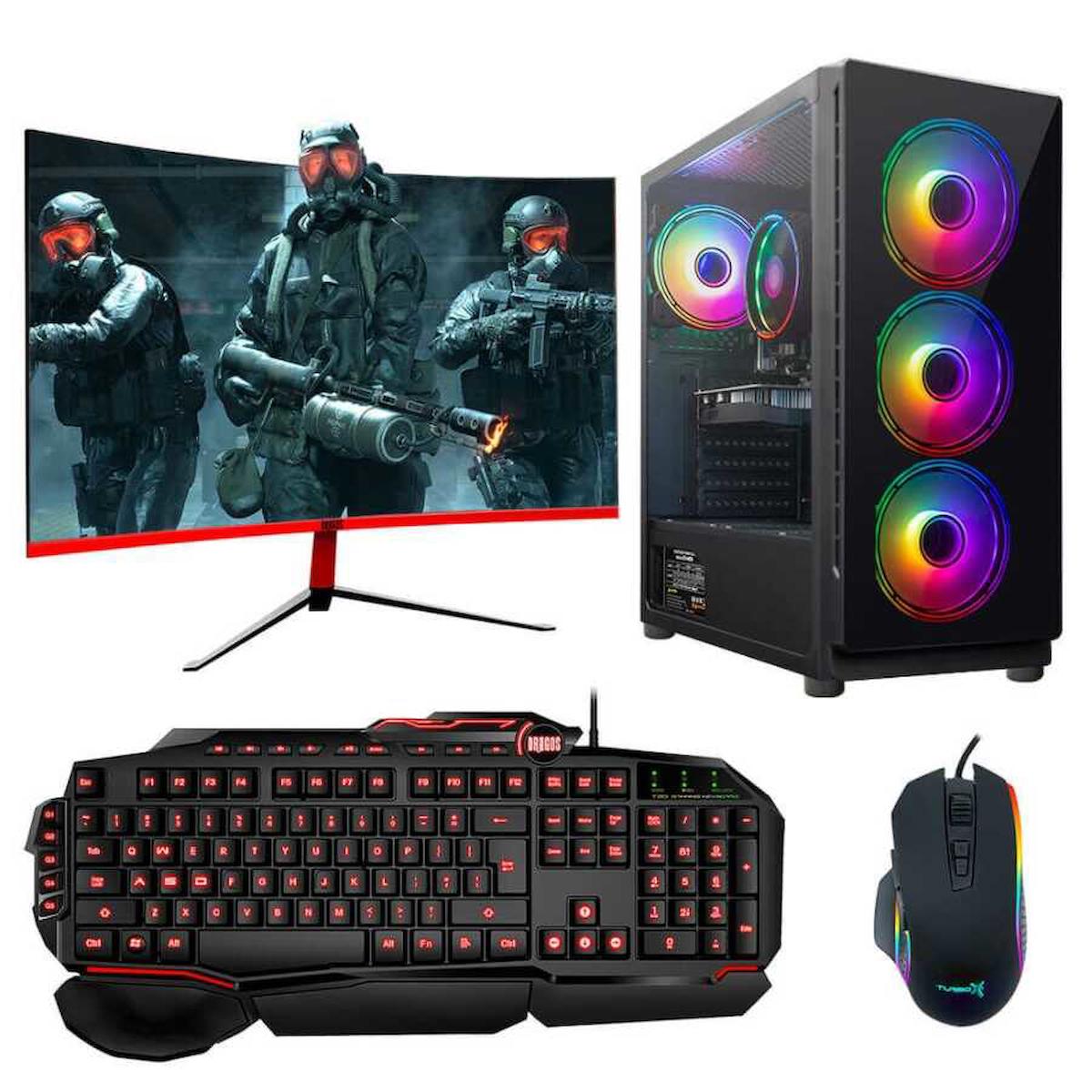 Dragos DRx2764 Harici GeForce GTX 1660 Super Ekran Kartlı Intel Core i3 10100F 16 GB DDR4 256 GB SSD 27 inç FULL HD FreeDos Masaüstü Oyuncu Bilgisayarı