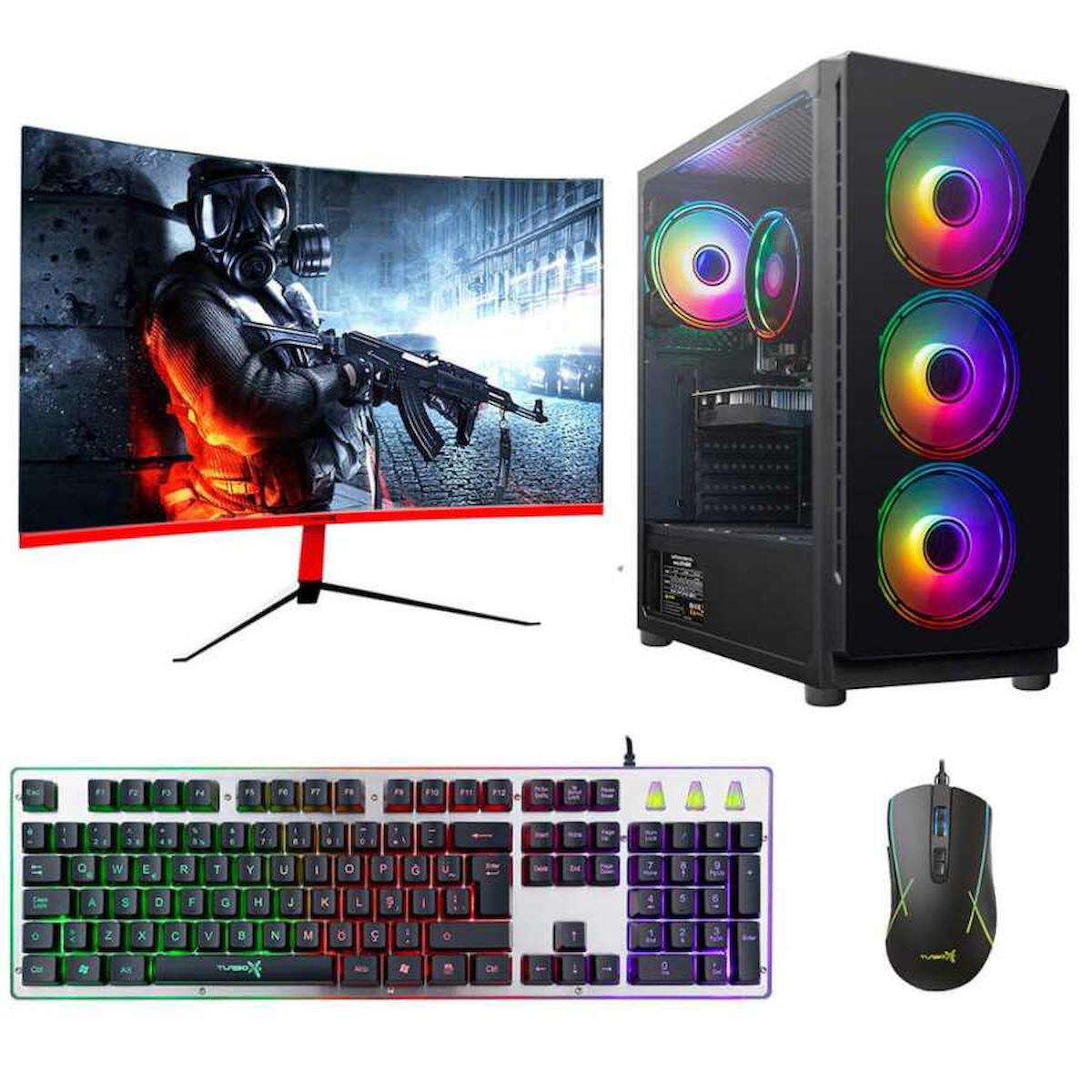 Turbox Tx3657 Harici Radeon R7 240 Ekran Kartlı Intel Core 2600 8 GB DDR3 256 GB SSD 23.6 inç FULL HD FreeDos Masaüstü Oyuncu Bilgisayarı