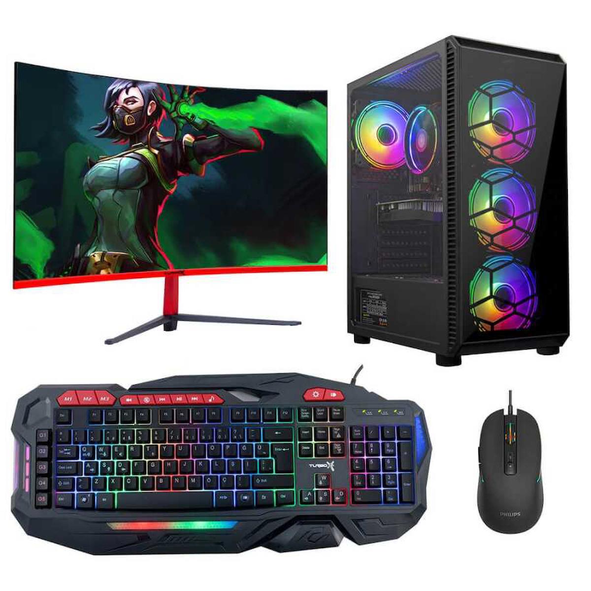 Turbox Tx3692 Harici GeForce GT 740 Ekran Kartlı Intel Core i7 4770 8 GB DDR5 256 GB SSD 23.6 inç FULL HD FreeDos Masaüstü Oyuncu Bilgisayarı