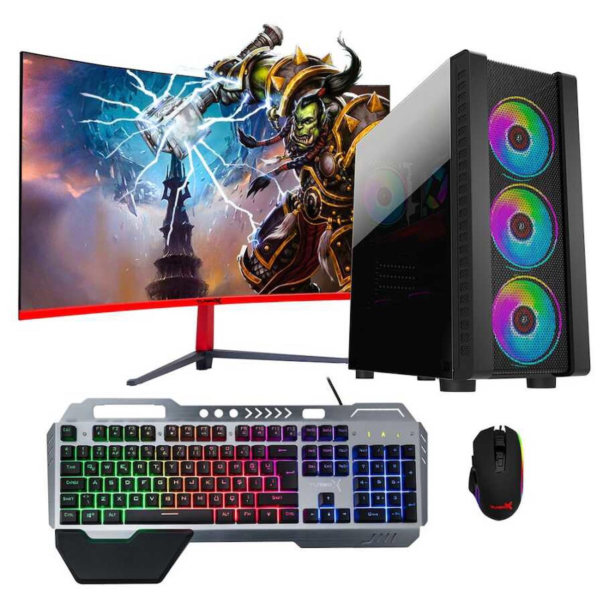 Turbox Tx846 Harici GeForce GTX 750 Ti Ekran Kartlı Intel Core i5 4440 16 GB DDR3 256 GB SSD 27 inç FULL HD FreeDos Masaüstü Oyuncu Bilgisayarı
