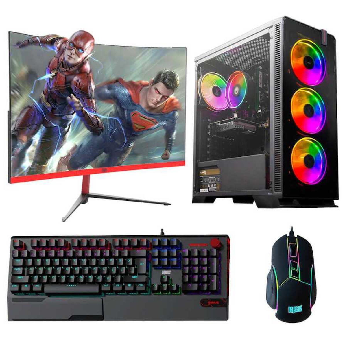 Dragos DRx2815 Harici GeForce GTX 1660 Super Ekran Kartlı Intel Core i7-12700F 8 GB DDR4 512 GB SSD 23.6 inç FULL HD FreeDos Masaüstü Oyuncu Bilgisayarı