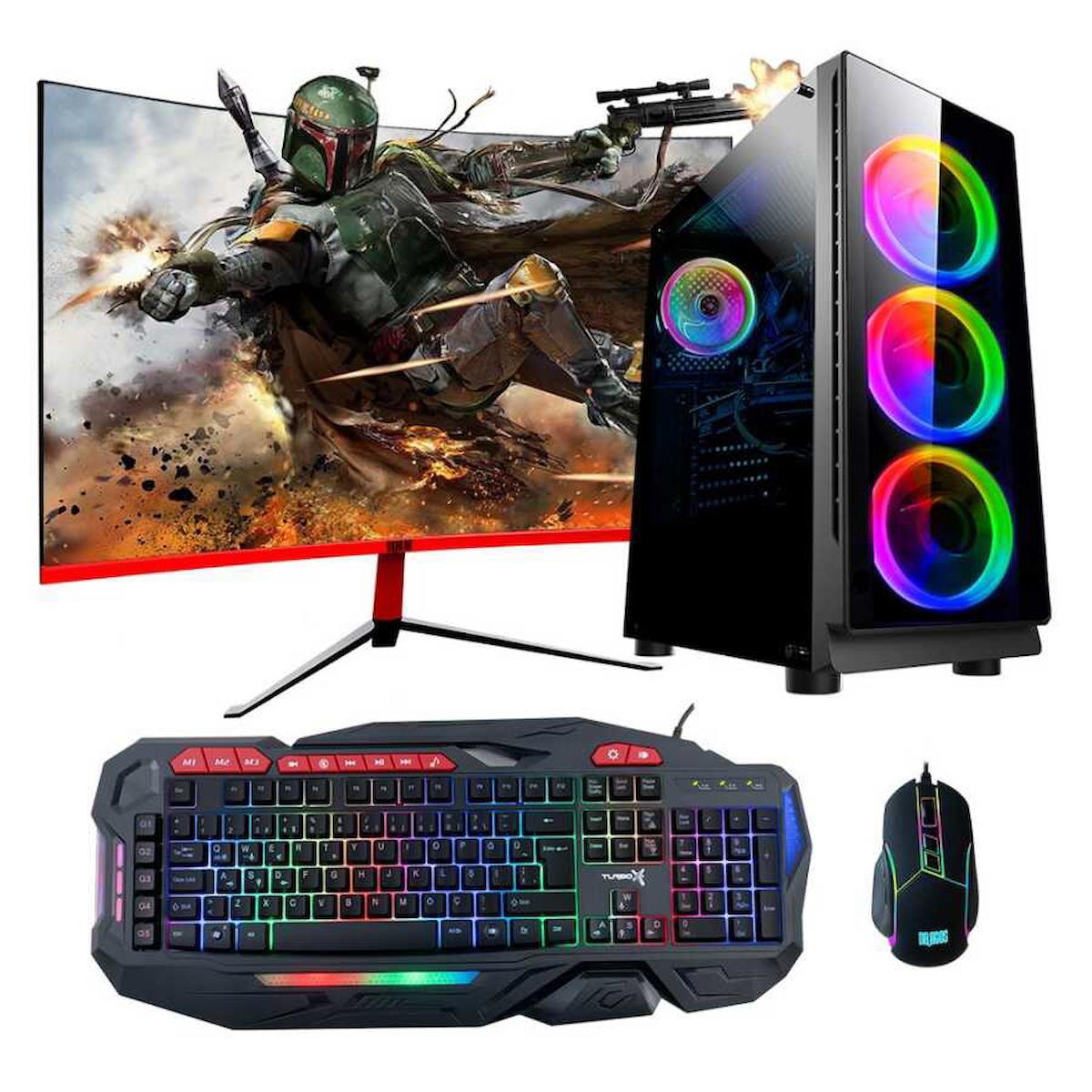 Turbox Tx948 Harici GeForce GT 740 Ekran Kartlı Intel Core i5 4440 8 GB DDR3 256 GB SSD 23.6 inç FULL HD FreeDos Masaüstü Oyuncu Bilgisayarı