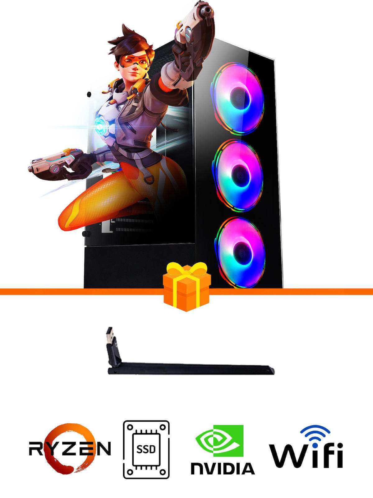 Ramtech Gaming RG505-090 Harici GeForce GTX 1050 Ti Ekran Kartlı AMD Ryzen 5500 32 GB DDR4 512 GB SSD FreeDos Masaüstü Oyuncu Bilgisayarı