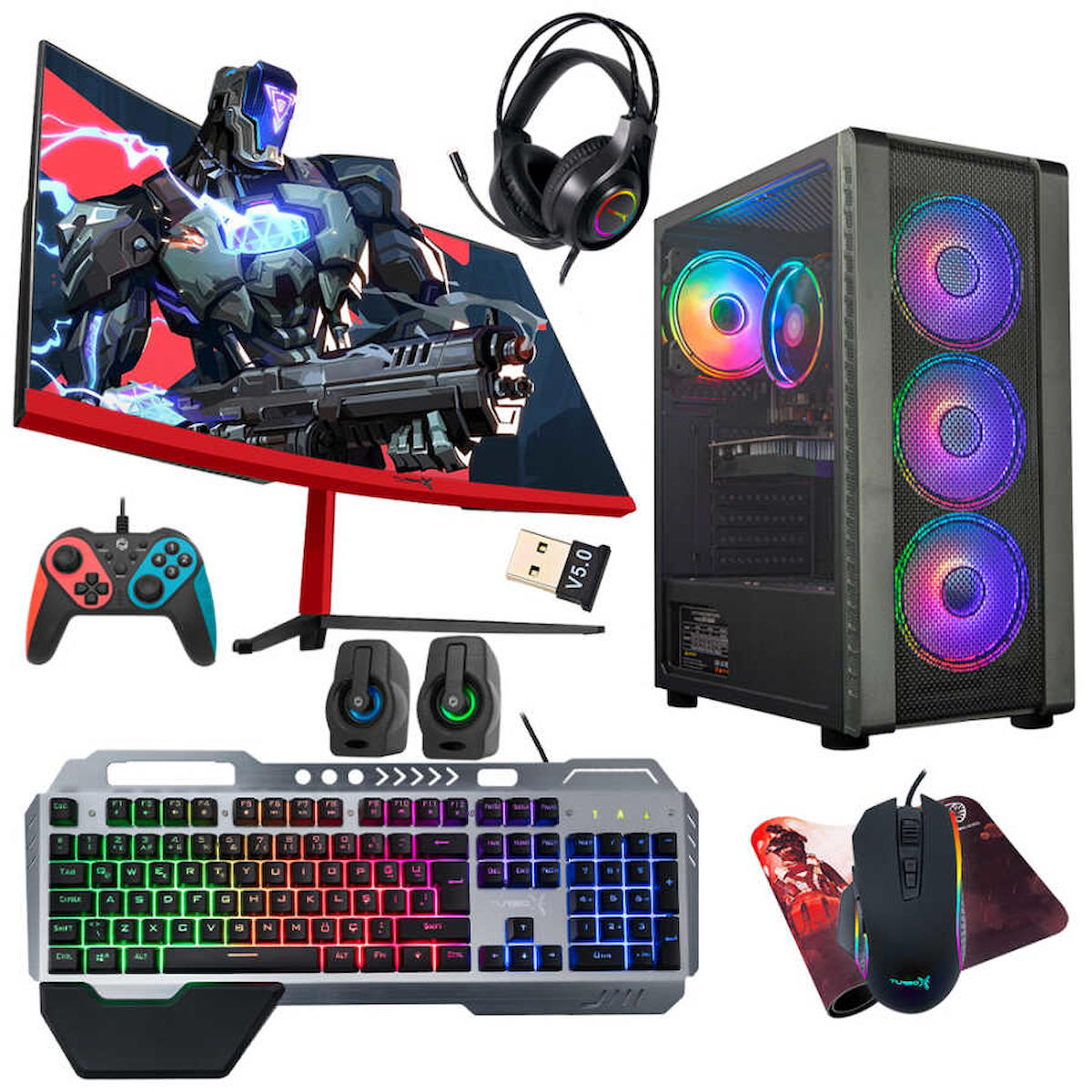 Turbox Tx4098 Harici GeForce GTX 750 Ti Ekran Kartlı Intel Core i5 3470 16 GB DDR3 1 TB SSD 23.6 inç FULL HD FreeDos Masaüstü Oyuncu Bilgisayarı