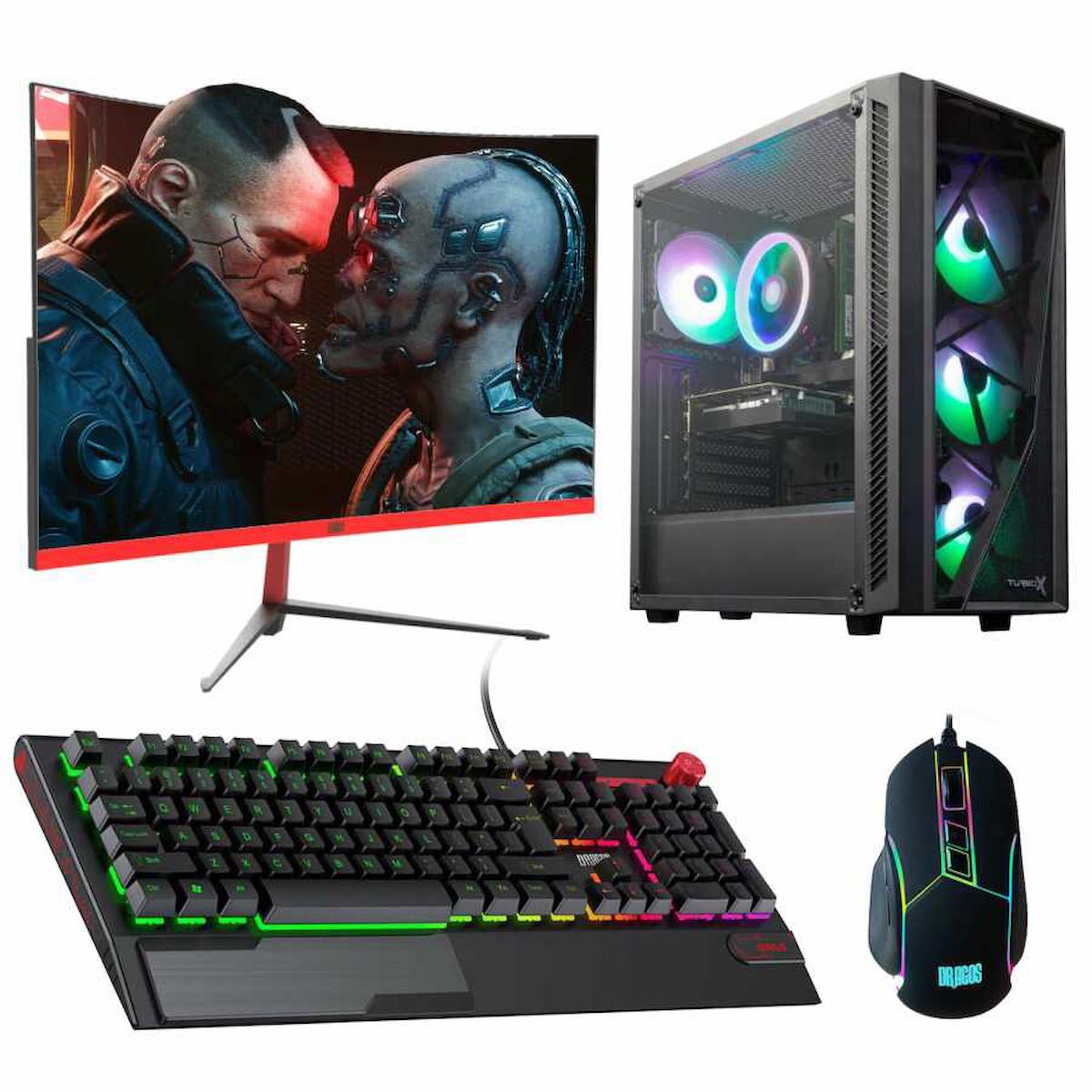Dragos DRx2345 Harici GeForce RTX 3060 Ti Ekran Kartlı AMD Ryzen 5700X 16 GB DDR4 512 GB SSD 27 inç FULL HD FreeDos Masaüstü Oyuncu Bilgisayarı