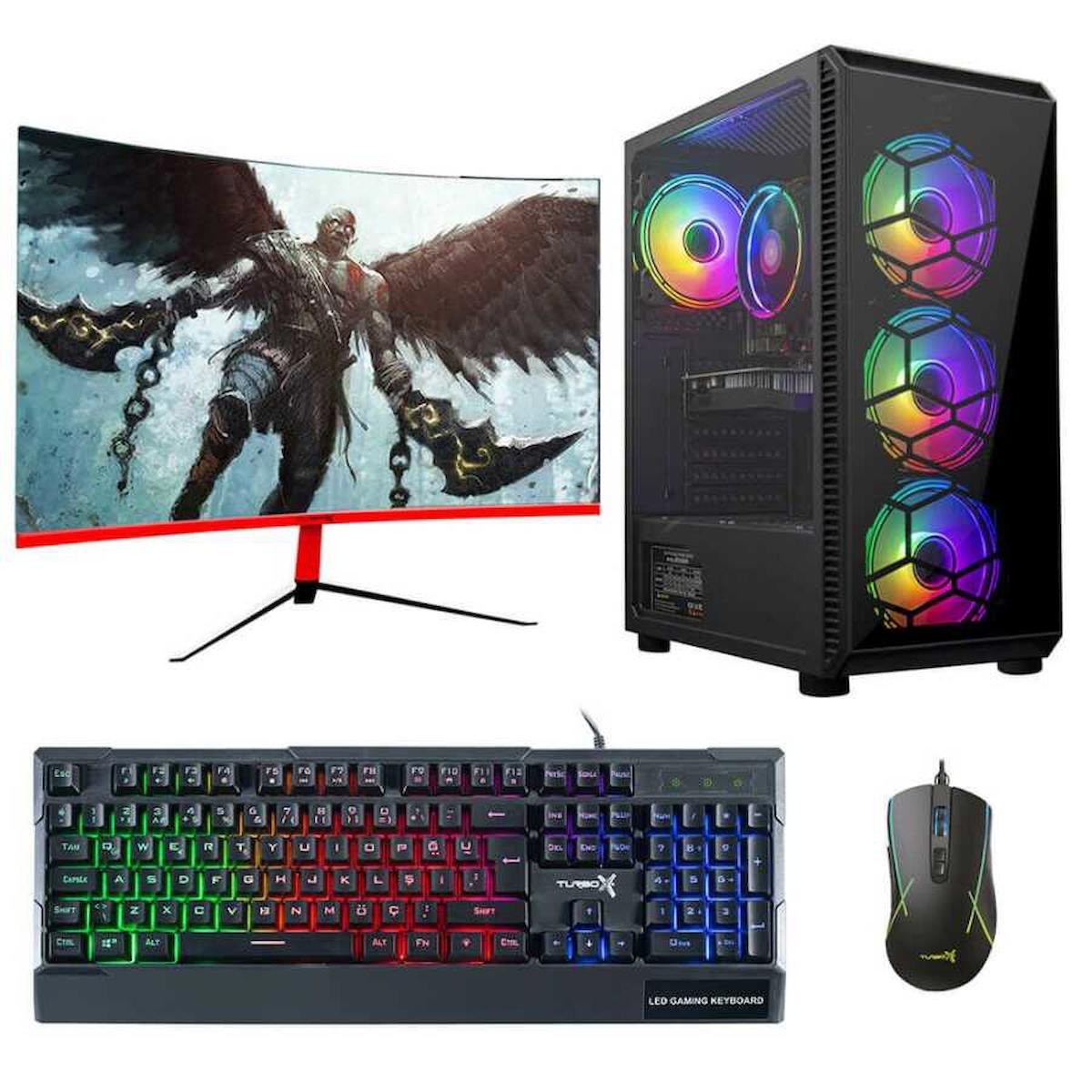 Turbox Tx3642 Harici Radeon R7 240 Ekran Kartlı Intel Core i7 860 8 GB DDR3 256 GB SSD 27 inç FULL HD FreeDos Masaüstü Oyuncu Bilgisayarı