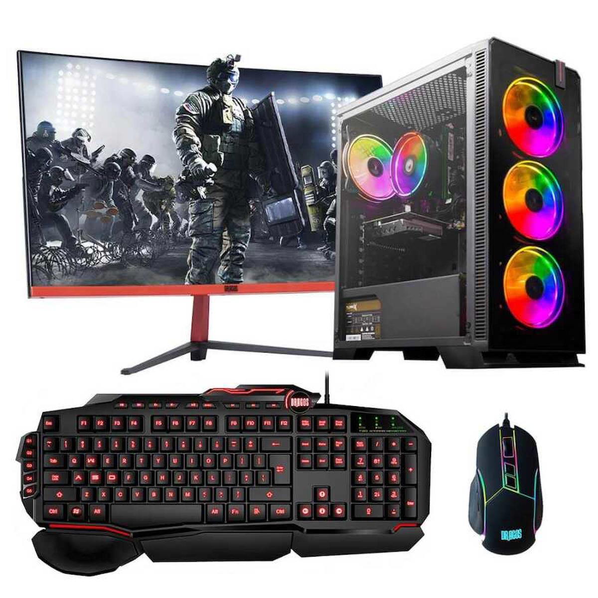 Dragos DRx1004 Harici GeForce GTX 1050 Ti Ekran Kartlı Intel Core i5 11400F 16 GB DDR4 256 GB SSD 23.6 inç FULL HD FreeDos Masaüstü Oyuncu Bilgisayarı