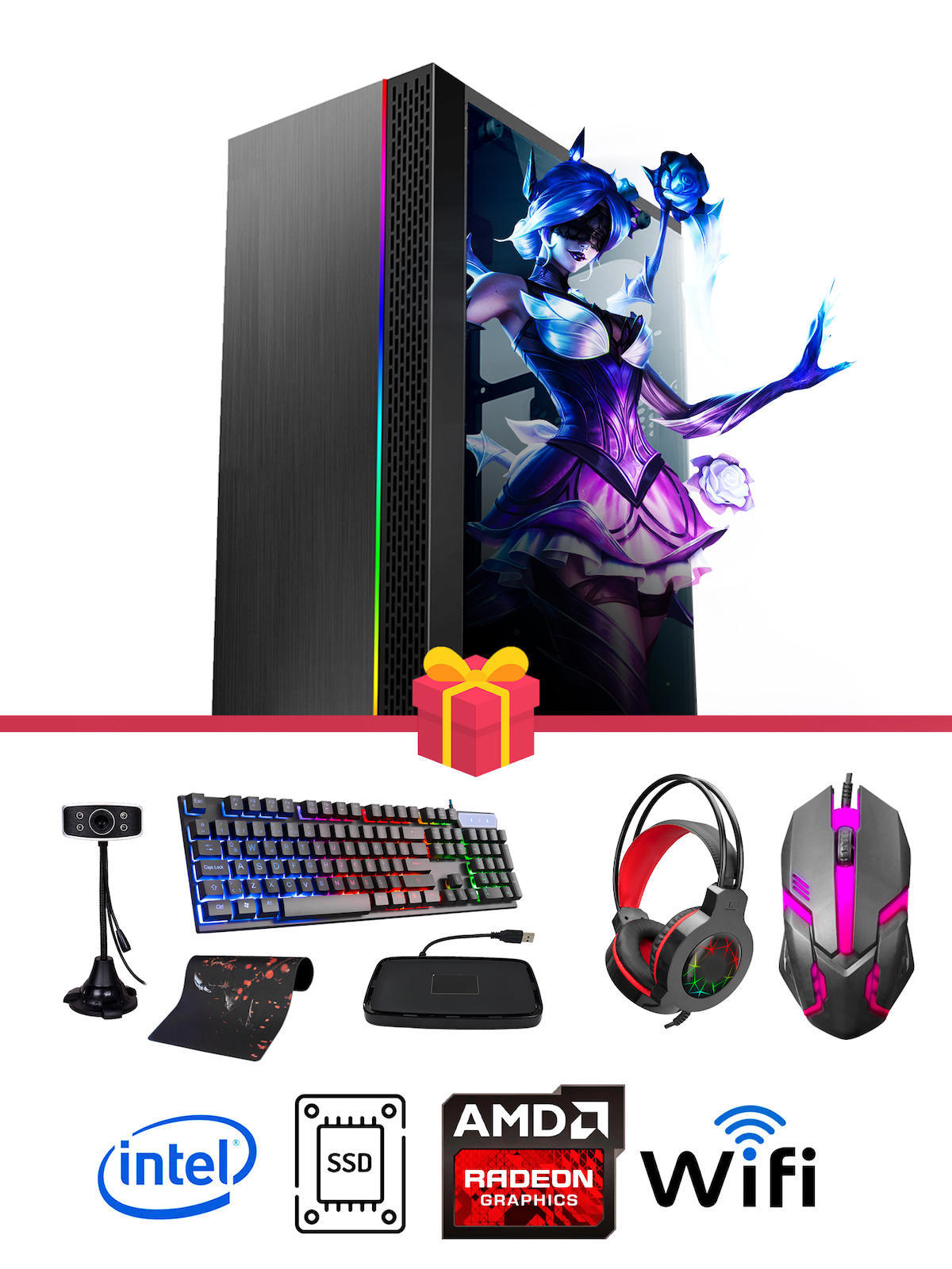 Ramtech DG207 X5660 Harici Radeon RX 550 Ekran Kartlı Intel Xeon X5660 16 GB DDR3 256 GB SSD FreeDos Masaüstü Oyuncu Bilgisayarı