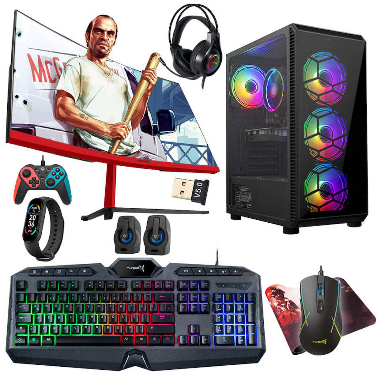 Turbox Tx4429 Harici Radeon RX 560 Ekran Kartlı Intel Core i3 6100 16 GB DDR4 1 TB SSD 23.6 inç FULL HD FreeDos Masaüstü Oyuncu Bilgisayarı