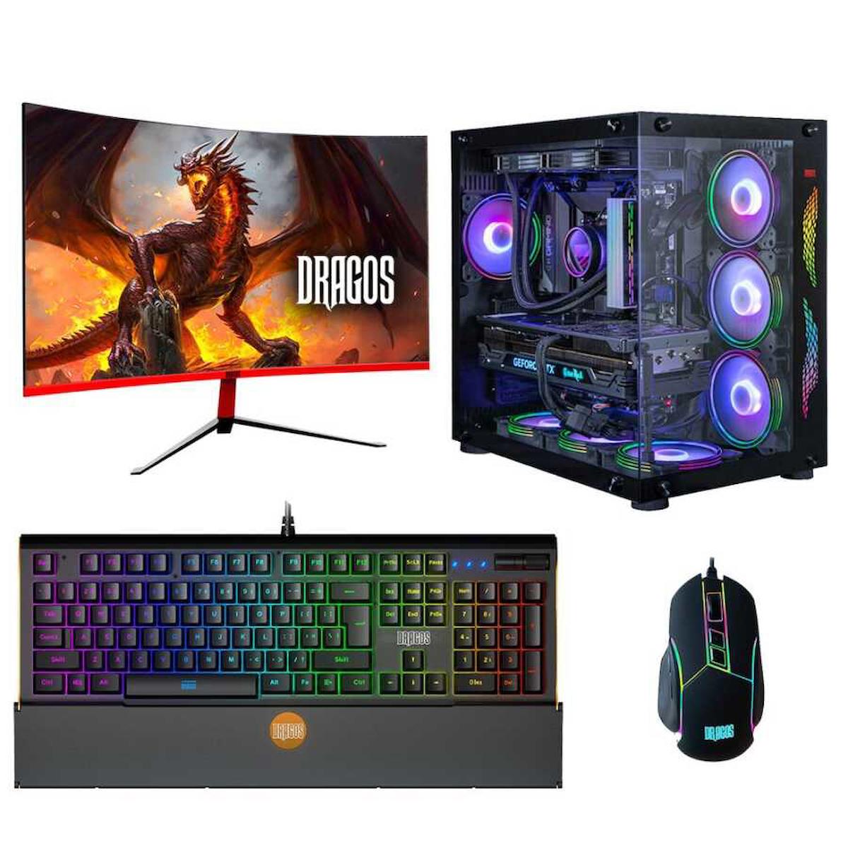 Dragos DRx2895 Harici GeForce RTX 3060 Ti Ekran Kartlı AMD Ryzen 7600X 64 GB DDR5 1 TB SSD 23.6 inç FULL HD FreeDos Masaüstü Oyuncu Bilgisayarı
