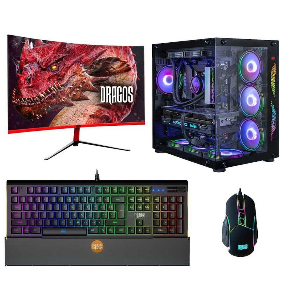Dragos DRx2523 Harici GeForce RTX 3060 Ti Ekran Kartlı Intel Core i5 12600KF 16 GB DDR4 1 TB SSD 27 inç FULL HD FreeDos Masaüstü Oyuncu Bilgisayarı