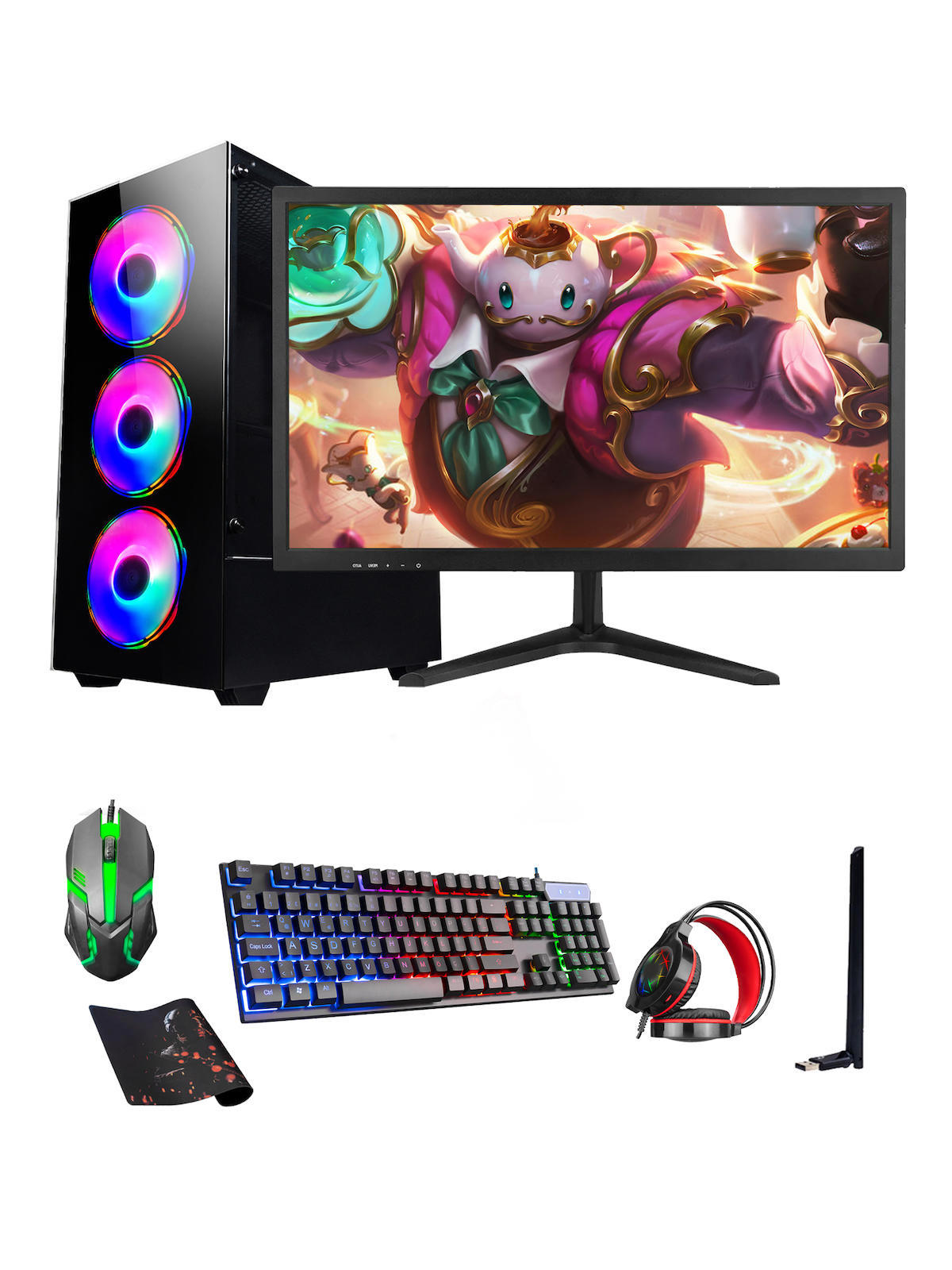 Ramtech Gaming RG505-020 Harici GeForce GT 740 Ekran Kartlı AMD Ryzen 5500 32 GB DDR4 512 GB SSD 21 inç FULL HD FreeDos Masaüstü Oyuncu Bilgisayarı