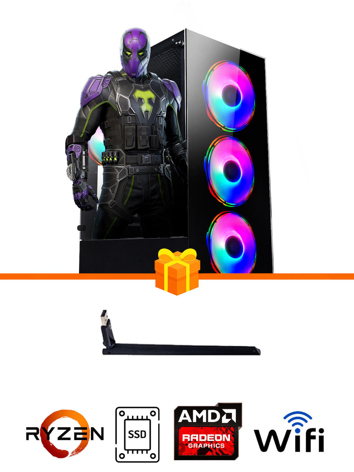 Ramtech Gaming RG505-049 Harici Radeon RX 550 Ekran Kartlı AMD Ryzen 5500 32 GB DDR4 256 GB SSD FreeDos Masaüstü Oyuncu Bilgisayarı