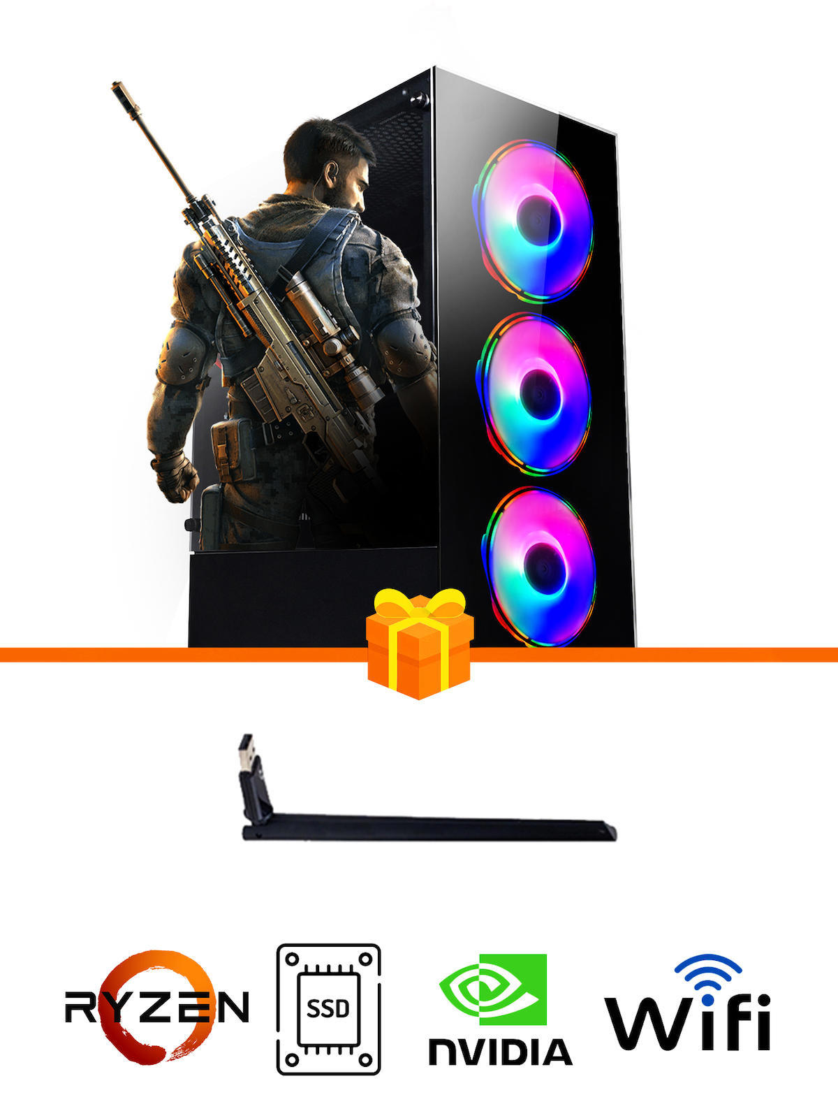 Ramtech Gaming RG505-0130 Harici GeForce GTX 1650 Ekran Kartlı AMD Ryzen 5500 32 GB DDR4 512 GB SSD FreeDos Masaüstü Oyuncu Bilgisayarı