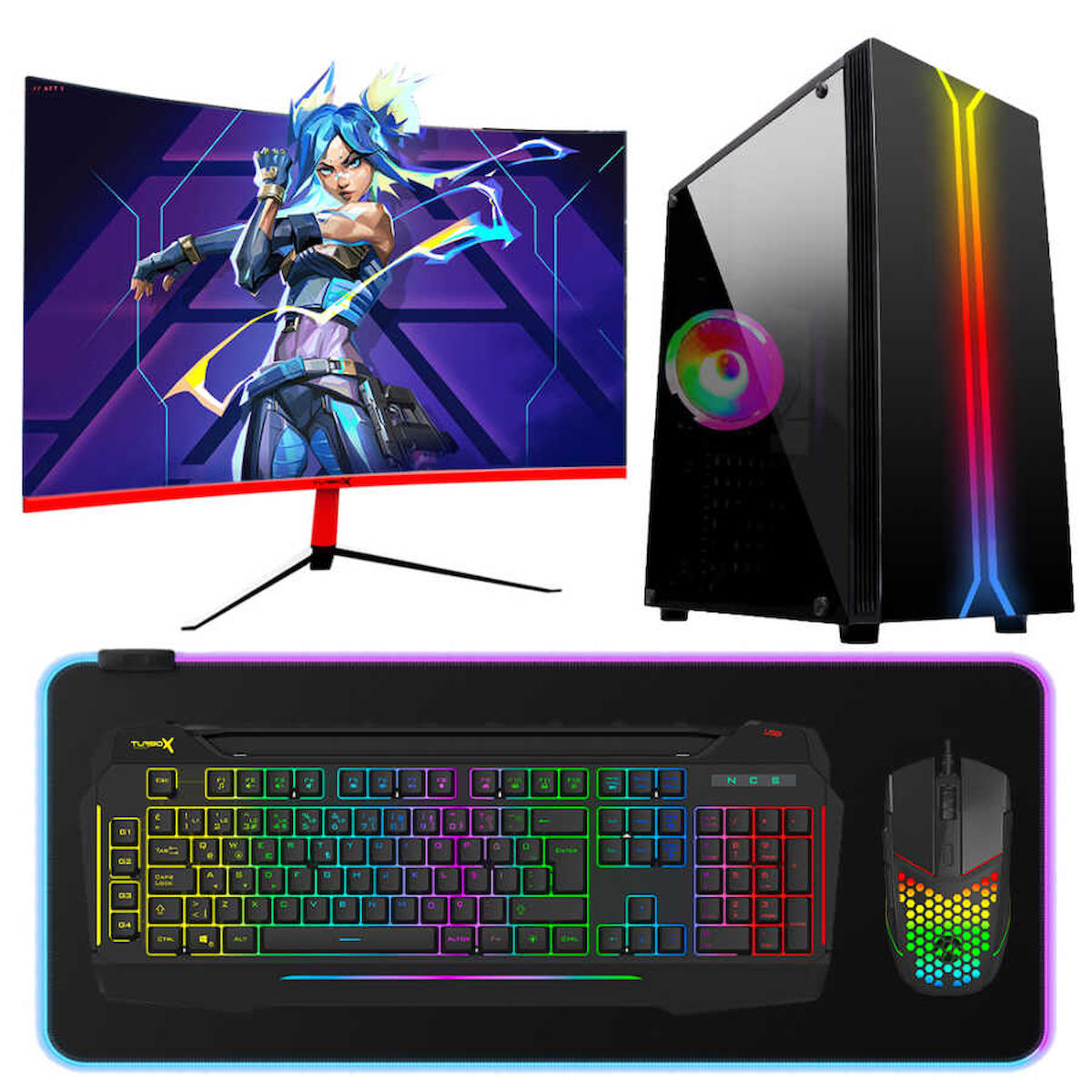 Turbox Tx3966 Harici Radeon R7 240 Ekran Kartlı Intel Core i5 4440 16 GB DDR3 512 GB SSD 23.6 inç FULL HD FreeDos Masaüstü Oyuncu Bilgisayarı