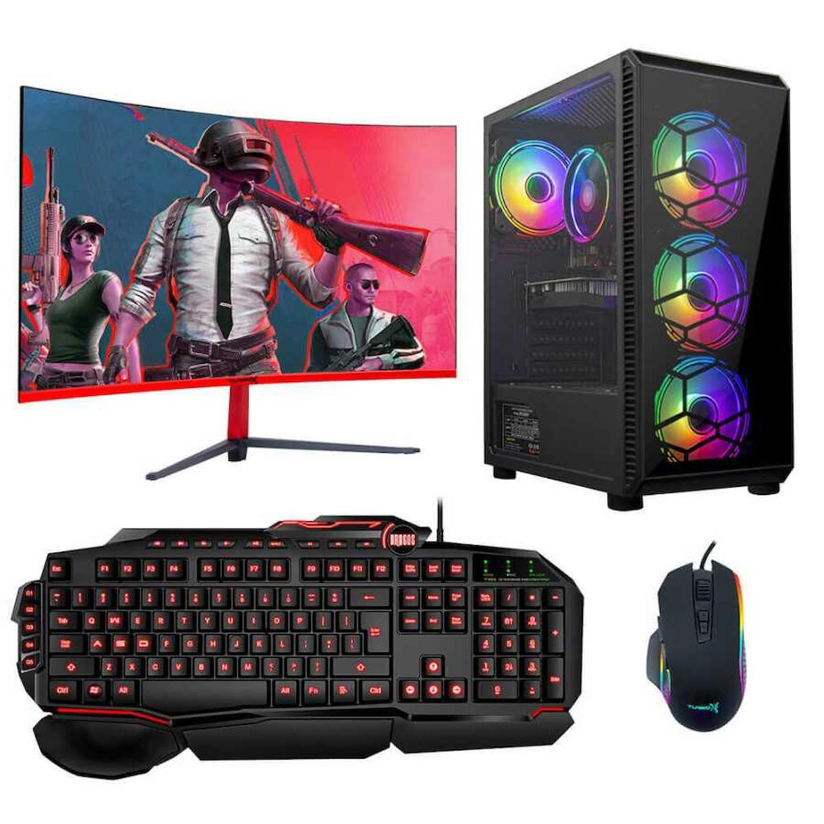 Turbox Tx3695 Harici GeForce GT 740 Ekran Kartlı Intel Core i7 4770 8 GB DDR5 256 GB SSD 27 inç FULL HD FreeDos Masaüstü Oyuncu Bilgisayarı