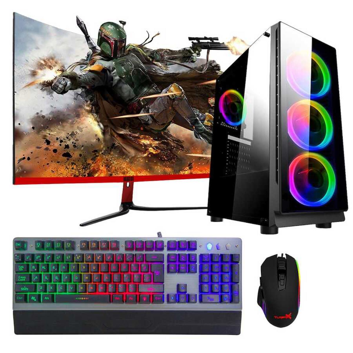 Dragos DRx313 Harici GeForce GTX 750 Ti Ekran Kartlı Intel Core i5 10400F 8 GB DDR4 256 GB SSD 27 inç FULL HD FreeDos Masaüstü Oyuncu Bilgisayarı