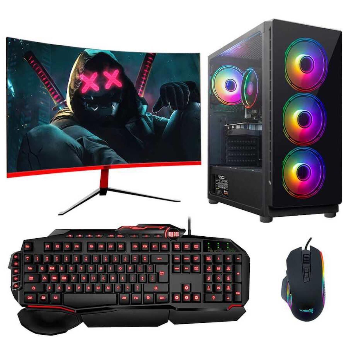 Dragos DRx3877 Harici GeForce GTX 1660 Ti Ekran Kartlı Intel Core i3 10100F 16 GB DDR4 512 GB SSD 27 inç FULL HD FreeDos Masaüstü Oyuncu Bilgisayarı