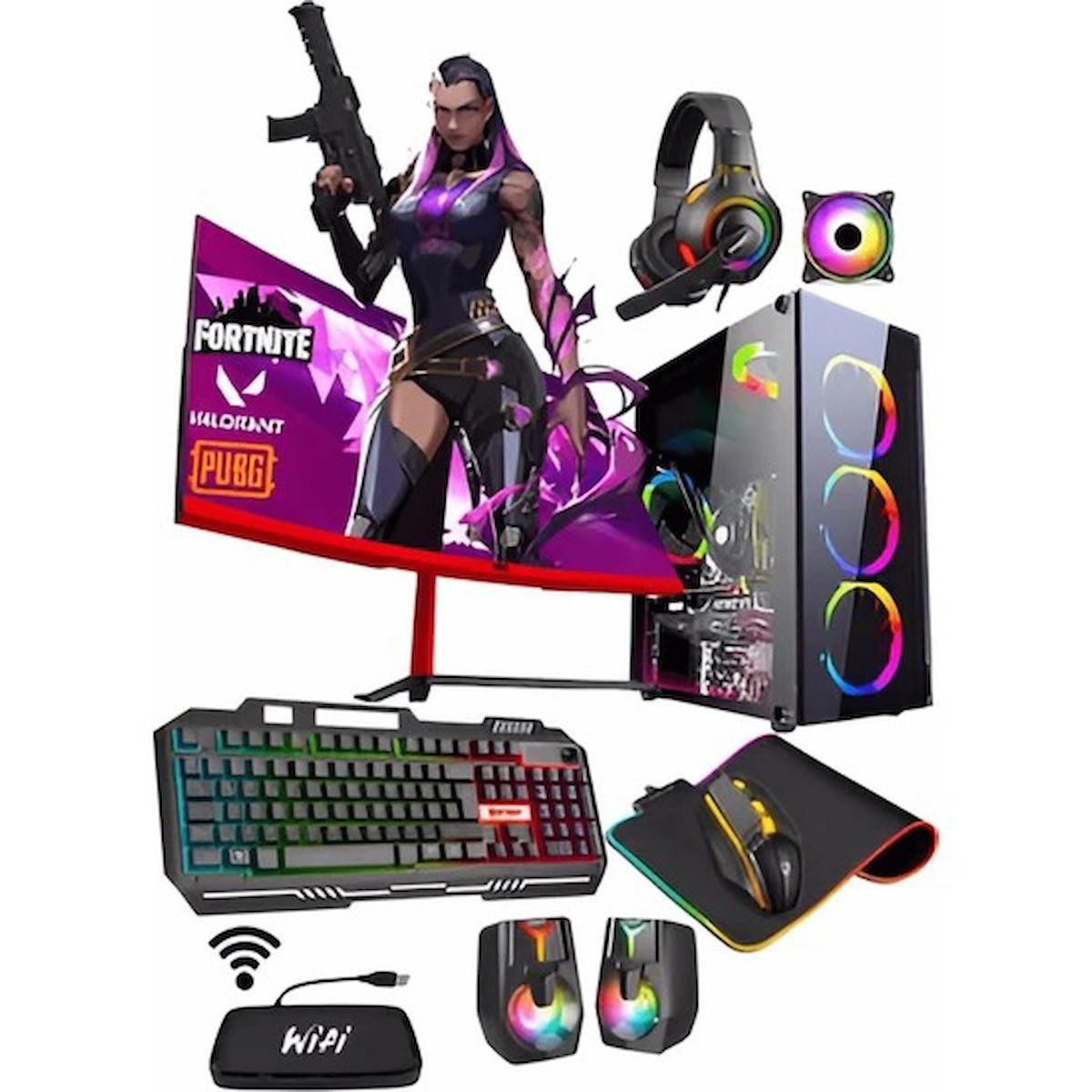 Cachex Venüs I5 Harici Radeon RX 580 Ekran Kartlı Intel Core i5 10400F 16 GB DDR4 500 GB SSD 23.8 inç FULL HD FreeDos Masaüstü Oyuncu Bilgisayarı