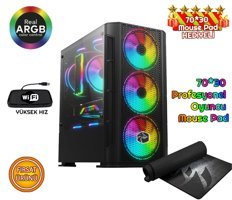 Biggamex DG03 Harici Radeon RX 550 Ekran Kartlı Intel Core i5 10400F 16 GB DDR4 256 GB SSD FreeDos Masaüstü Oyuncu Bilgisayarı