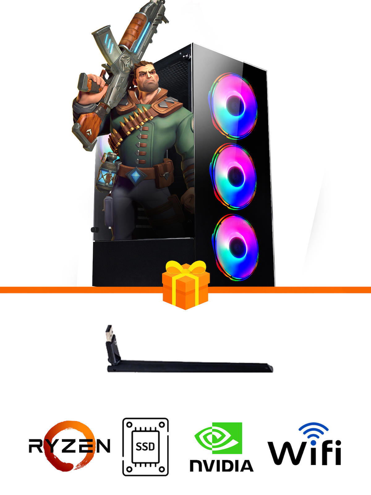 Ramtech Gaming RG505-010 Harici GeForce GT 740 Ekran Kartlı AMD Ryzen 5500 32 GB DDR4 512 GB SSD FreeDos Masaüstü Oyuncu Bilgisayarı
