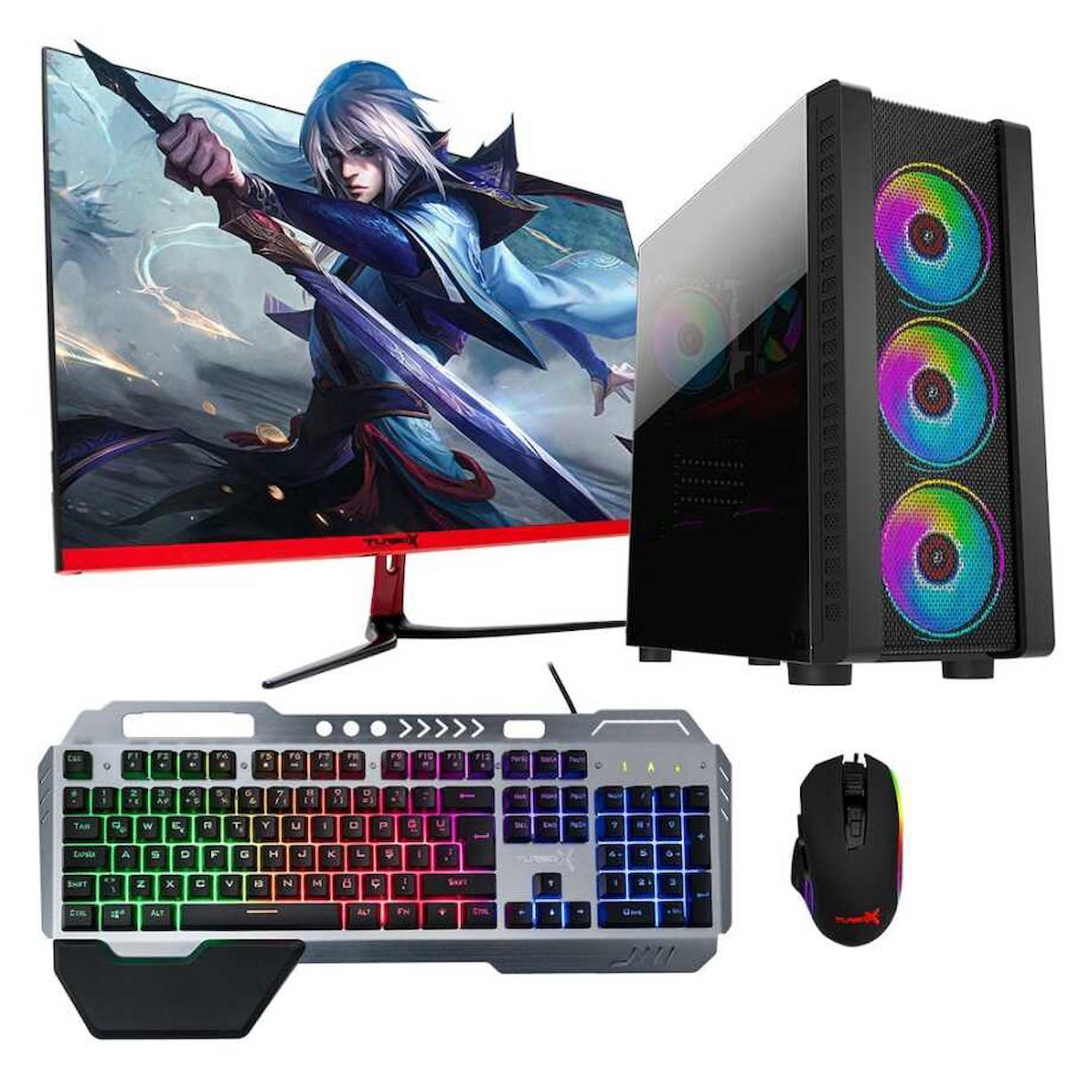 Turbox Tx347 Harici Radeon RX 550 Ekran Kartlı Intel Core i5 4440 16 GB DDR3 256 GB SSD 27 inç FULL HD FreeDos Masaüstü Oyuncu Bilgisayarı