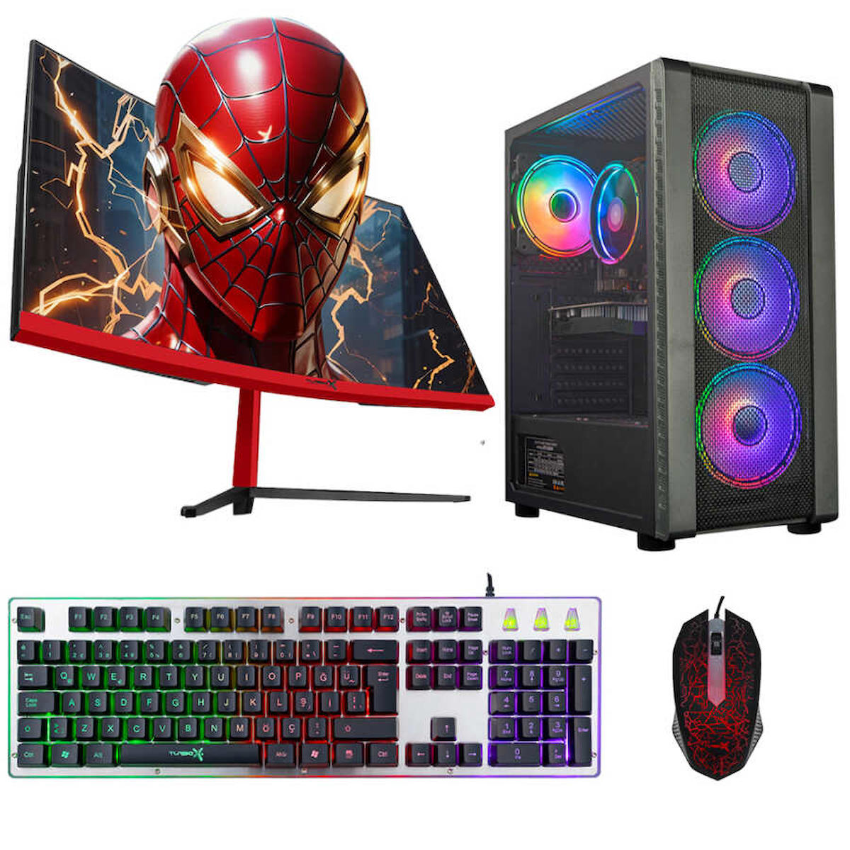 Turbox Tx4215 Harici Radeon RX 580 Ekran Kartlı Intel Core i5 4440 16 GB DDR3 512 GB SSD 27 inç FULL HD FreeDos Masaüstü Oyuncu Bilgisayarı