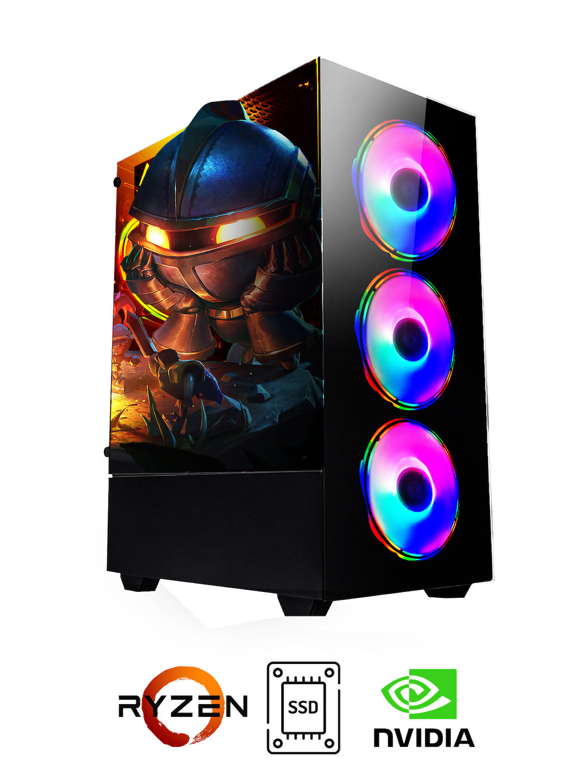 Ramtech RG176 Harici GeForce RTX 3050 Ekran Kartlı AMD Ryzen 3600 16 GB DDR4 256 GB SSD FreeDos Masaüstü Oyuncu Bilgisayarı