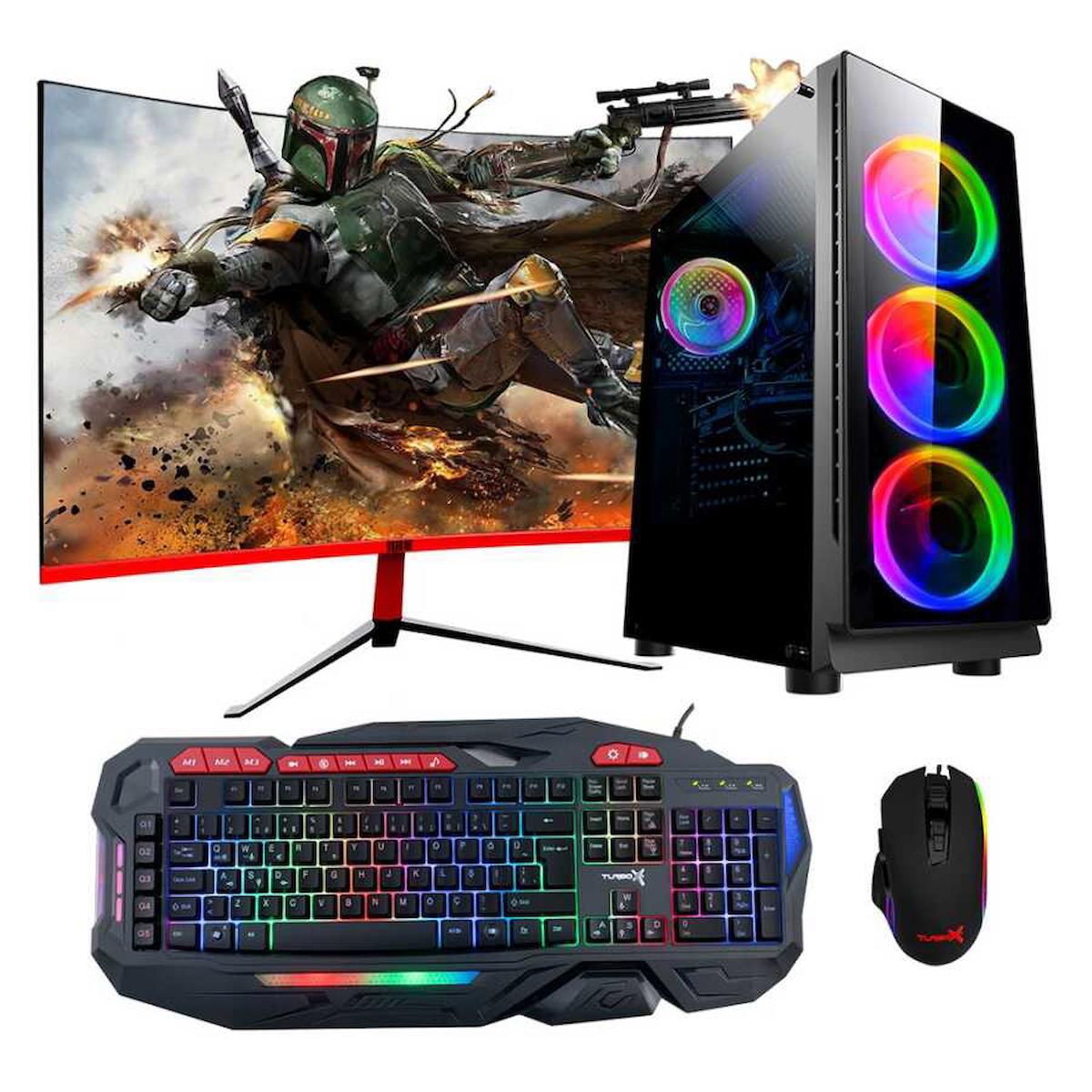 Turbox Tx936 Harici GeForce GT 740 Ekran Kartlı Intel Core i5 3470 16 GB DDR3 256 GB SSD 23.6 inç FULL HD FreeDos Masaüstü Oyuncu Bilgisayarı