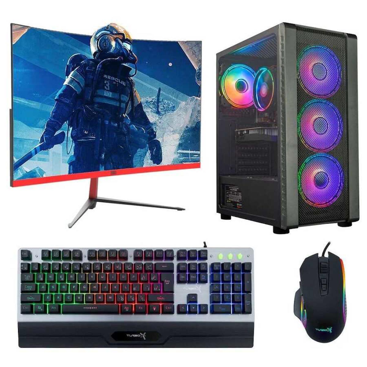Dragos DRx731 Harici Radeon RX 550 Ekran Kartlı Intel Core i5 10400F 8 GB DDR4 256 GB SSD 23.6 inç FULL HD FreeDos Masaüstü Oyuncu Bilgisayarı