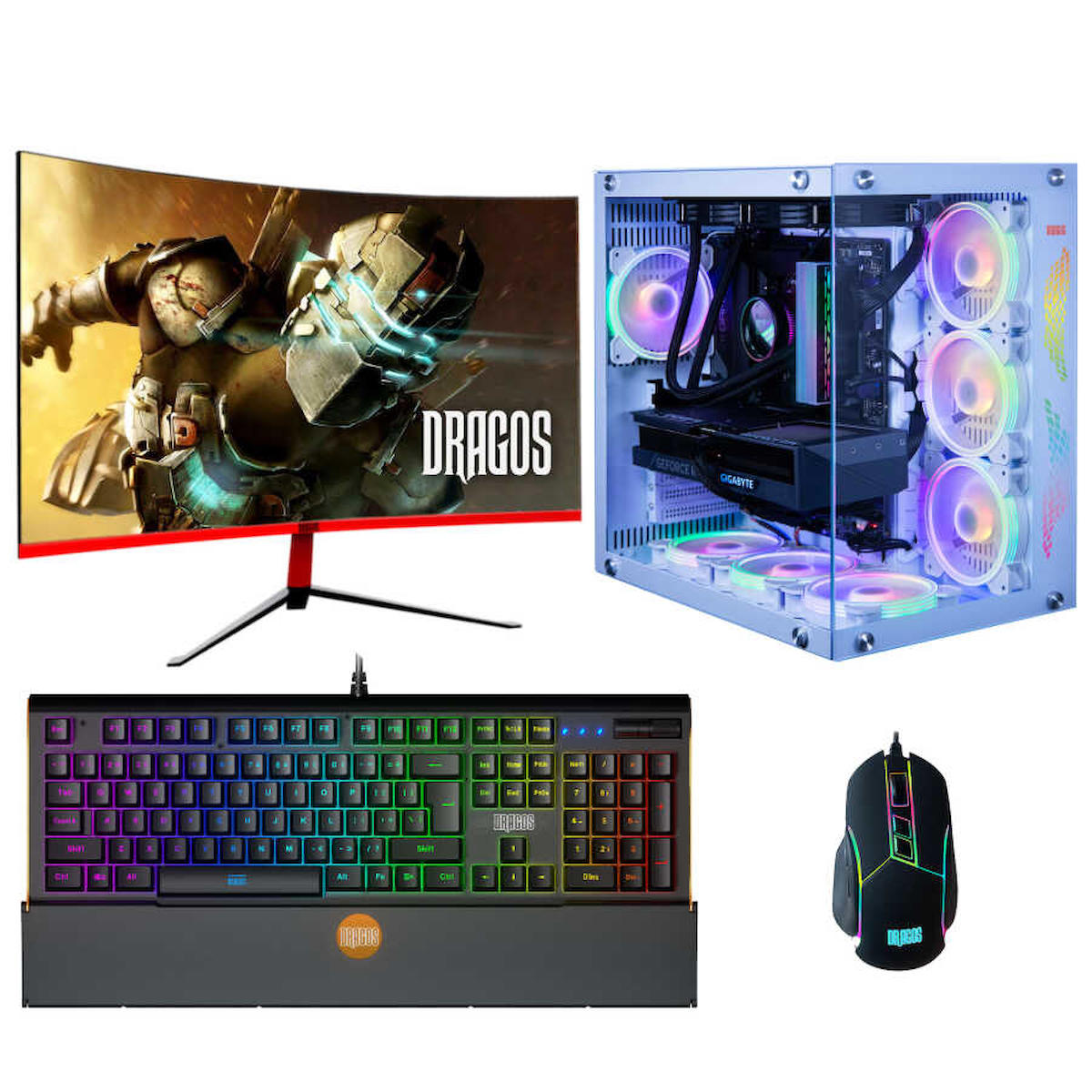 Dragos DRx4073 Harici GeForce RTX 3060 Ti Ekran Kartlı AMD Ryzen 7700X 16 GB DDR5 1 TB SSD 27 inç FULL HD FreeDos Masaüstü Oyuncu Bilgisayarı