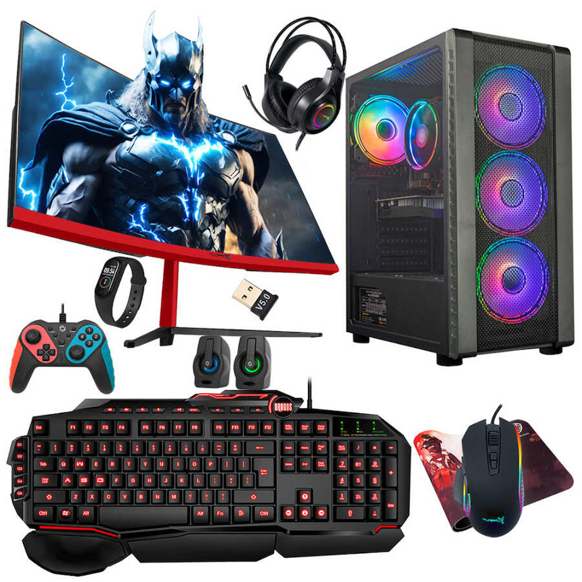 Turbox Tx4219 Harici Radeon RX 580 Ekran Kartlı Intel Core i5 6400 16 GB DDR4 512 GB SSD 23.6 inç FULL HD FreeDos Masaüstü Oyuncu Bilgisayarı