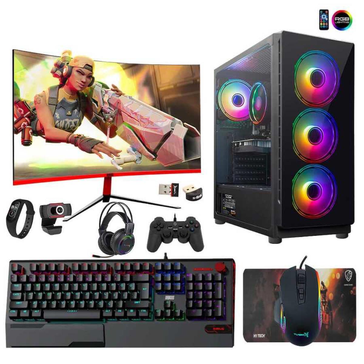 Turbox Tx39 Harici Radeon RX 550 Ekran Kartlı Intel Core i5 3470 16 GB DDR3 256 GB SSD 27 inç FULL HD FreeDos Masaüstü Oyuncu Bilgisayarı
