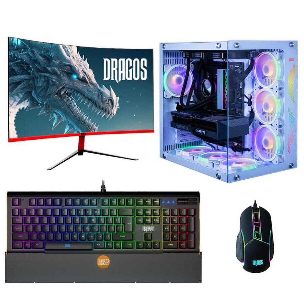 Dragos DRx3461 Harici GeForce RTX 3060 Ti Ekran Kartlı Intel Core i7 13700 16 GB DDR4 1 TB SSD 27 inç FULL HD FreeDos Masaüstü Oyuncu Bilgisayarı