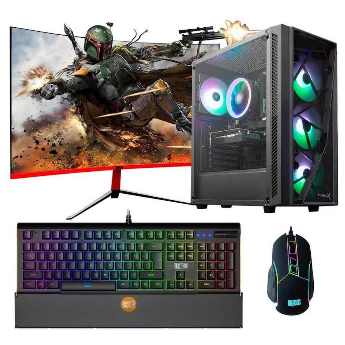 Dragos DRx1105 Harici GeForce RTX 3050 Ekran Kartlı Intel Core i5-12400F 16 GB DDR4 256 GB SSD 27 inç FULL HD FreeDos Masaüstü Oyuncu Bilgisayarı
