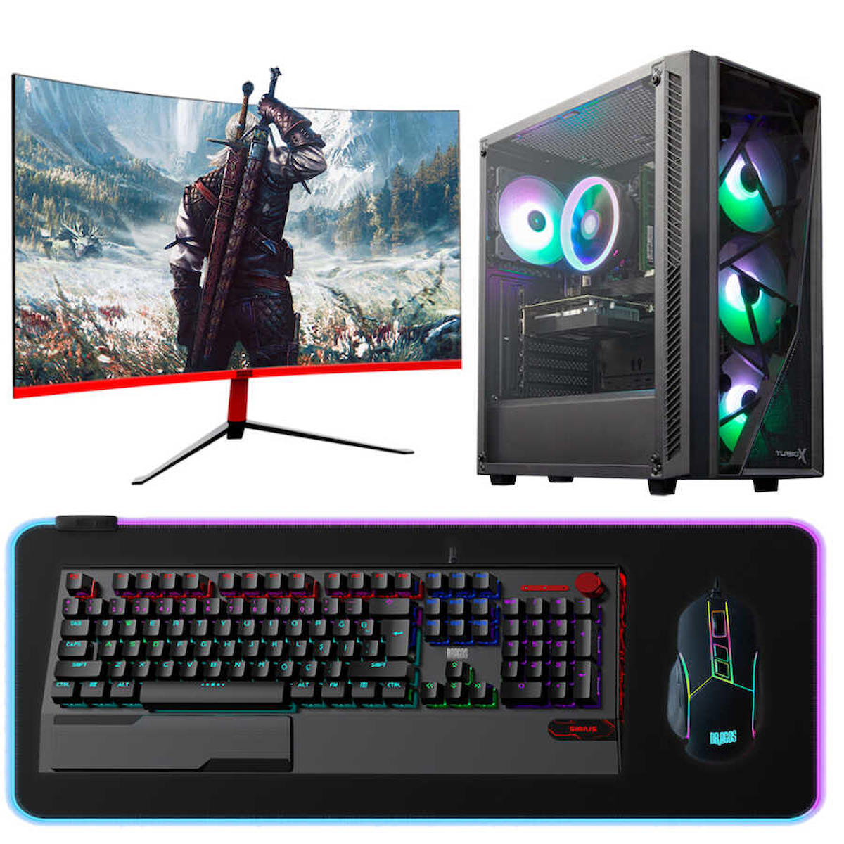 Dragos DRx4565 Harici GeForce GTX 1660 Ti Ekran Kartlı AMD Ryzen 5500 16 GB DDR4 512 GB SSD 27 inç FULL HD FreeDos Masaüstü Oyuncu Bilgisayarı