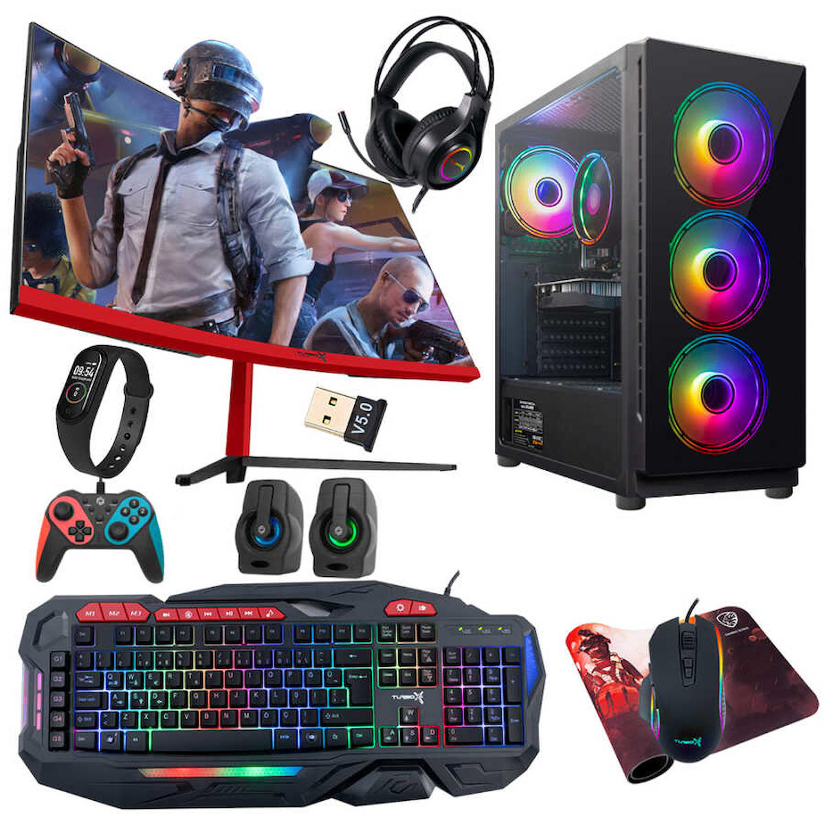 Turbox Tx4161 Harici GeForce GTX 750 Ti Ekran Kartlı Intel Core i5 6400 16 GB DDR4 1 TB SSD 27 inç FULL HD FreeDos Masaüstü Oyuncu Bilgisayarı