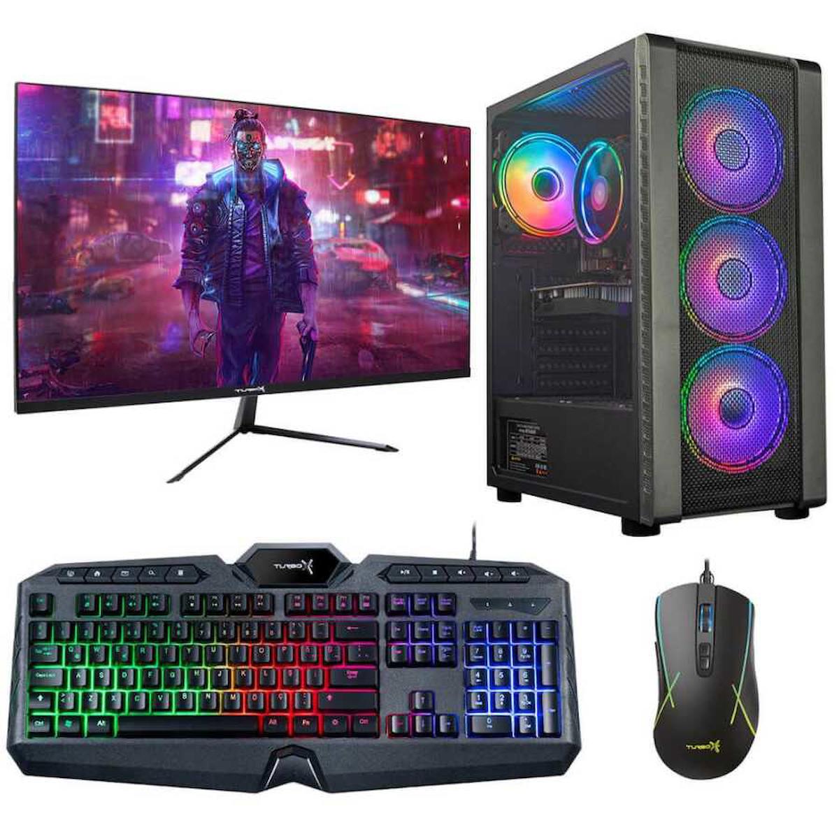 Turbox Tx168 Harici GeForce GT 730 Ekran Kartlı Intel Core i5 750 8 GB DDR3 256 GB SSD 23.6 inç FULL HD FreeDos Masaüstü Oyuncu Bilgisayarı