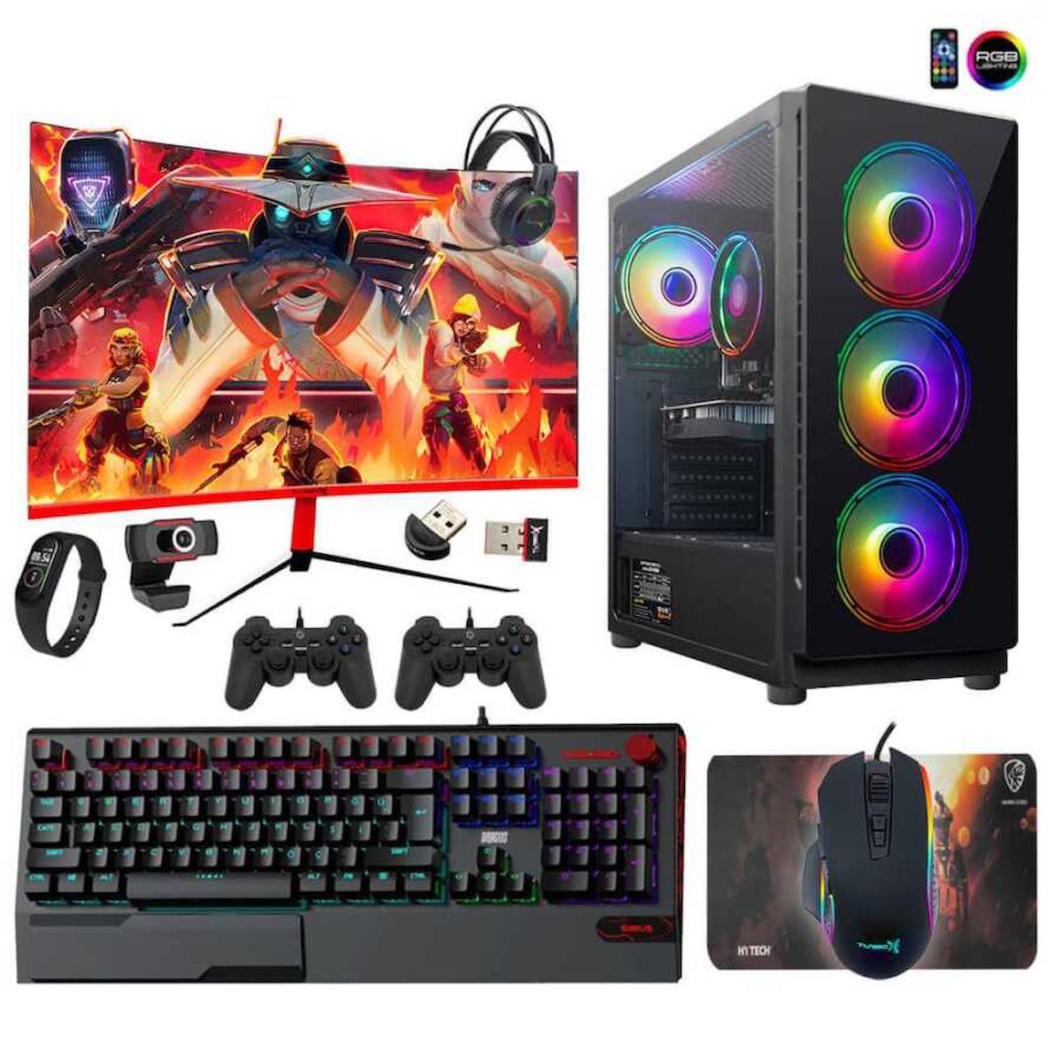 Turbox Tx819 Harici GeForce GTX 1050 Ti Ekran Kartlı Intel Core i5 3470 16 GB DDR3 256 GB SSD 23.6 inç FULL HD FreeDos Masaüstü Oyuncu Bilgisayarı