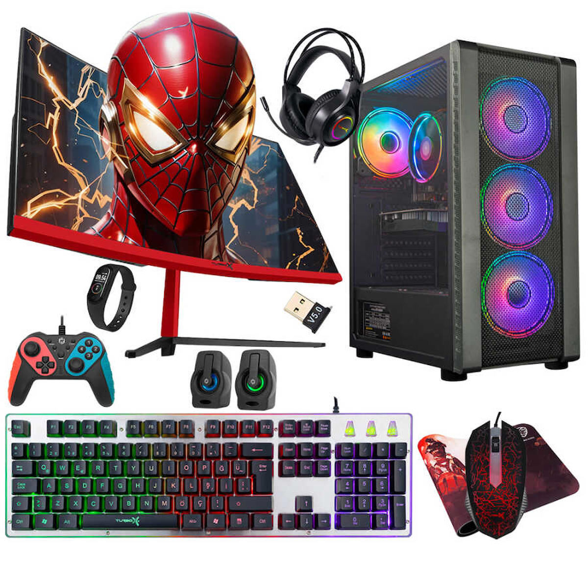 Turbox Tx4212 Harici Radeon RX 580 Ekran Kartlı Intel Core i5 4440 16 GB DDR3 1 TB SSD 23.6 inç FULL HD FreeDos Masaüstü Oyuncu Bilgisayarı