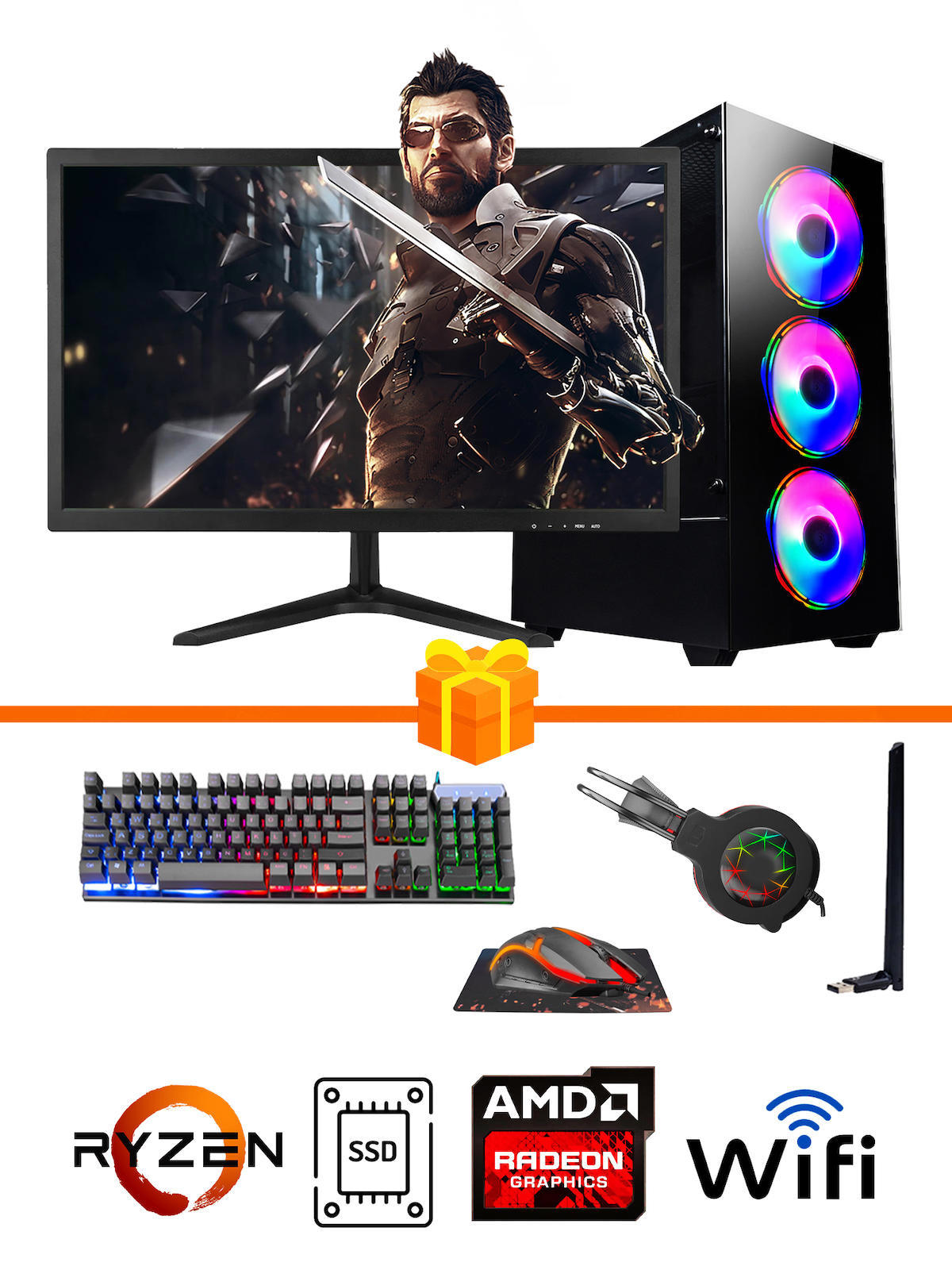 Ramtech Gaming RG505-060 Harici Radeon RX 550 Ekran Kartlı AMD Ryzen 5500 32 GB DDR4 512 GB SSD 21.5 inç FULL HD FreeDos Masaüstü Oyuncu Bilgisayarı