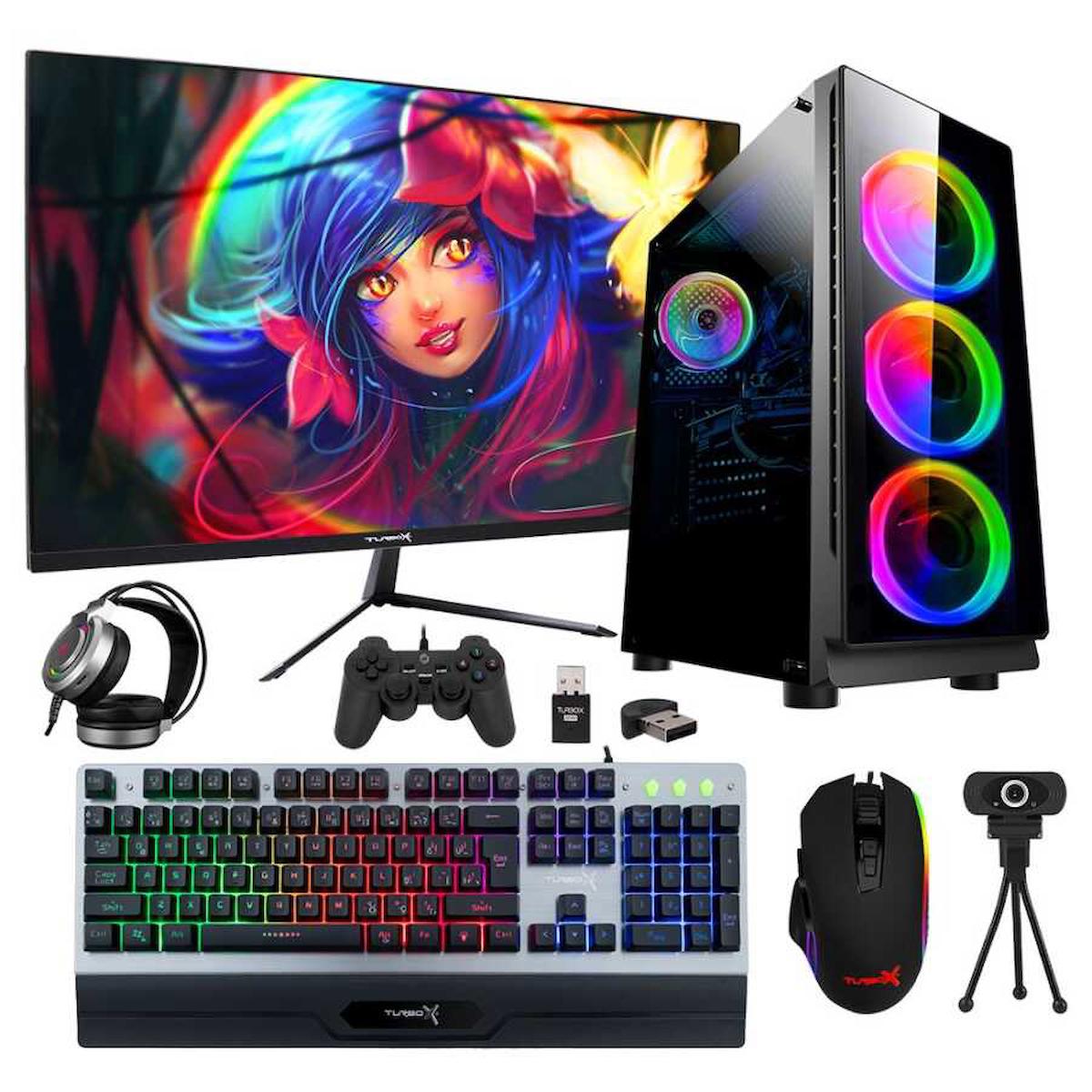 Turbox Tx377 Harici Radeon RX 550 Ekran Kartlı Intel Core i5 3470 8 GB DDR3 256 GB SSD 23.6 inç FULL HD FreeDos Masaüstü Oyuncu Bilgisayarı