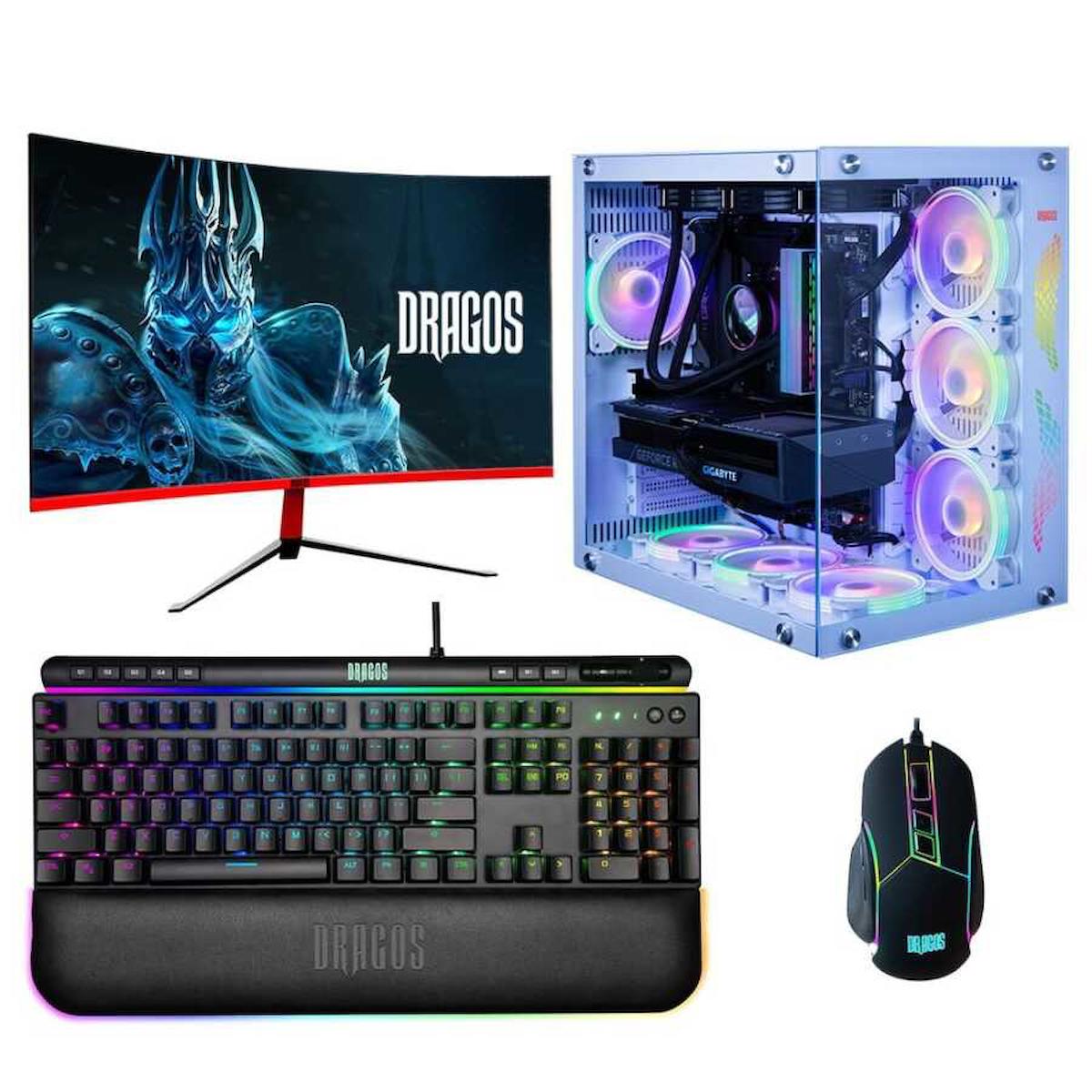 Dragos DRx2224 Harici GeForce RTX 3070 Ti Ekran Kartlı AMD Ryzen 5700X 16 GB DDR4 512 GB SSD 23.6 inç FULL HD FreeDos Masaüstü Oyuncu Bilgisayarı